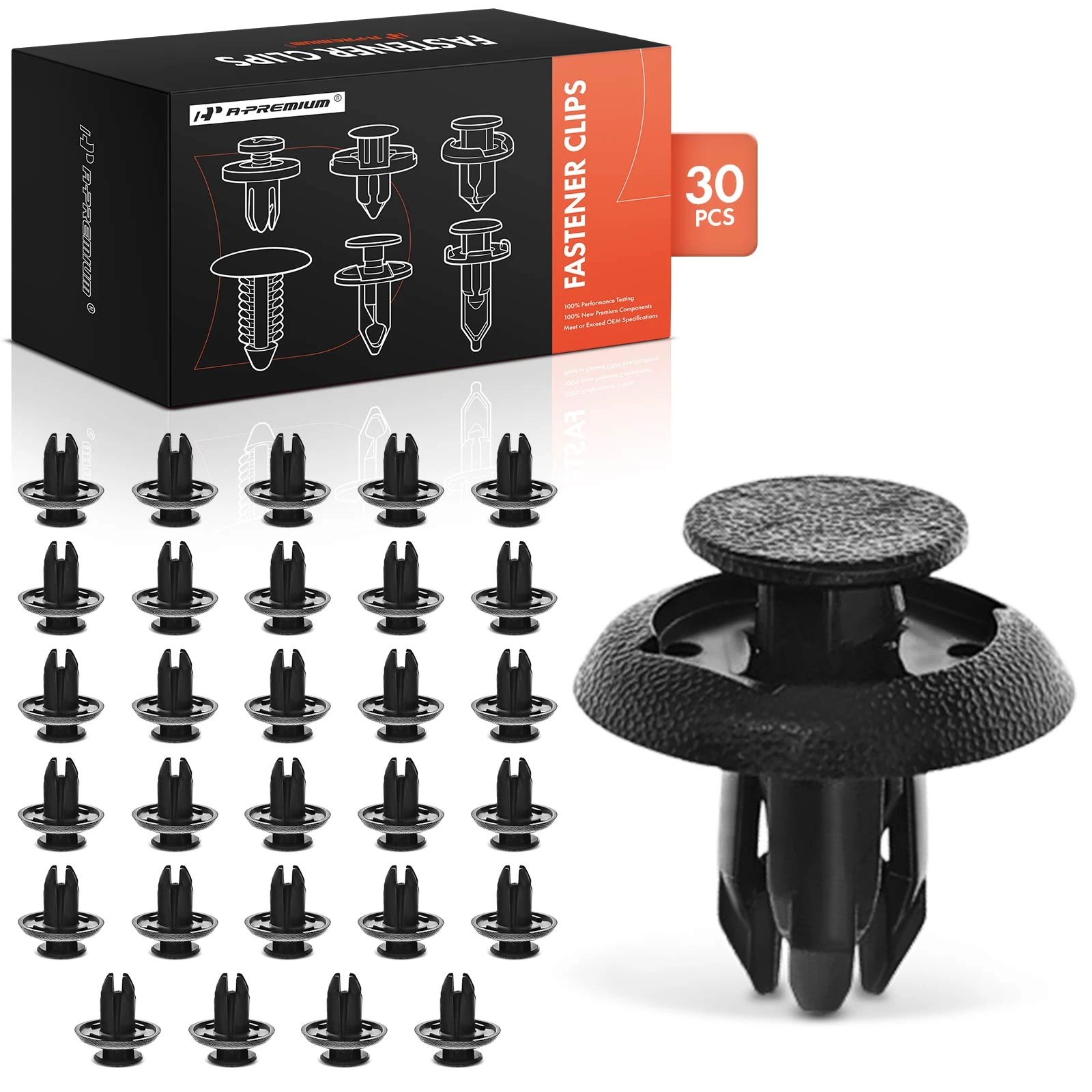 30 Pcs 8mm Splash Shield Bumper Clips Fender Liner Fastener