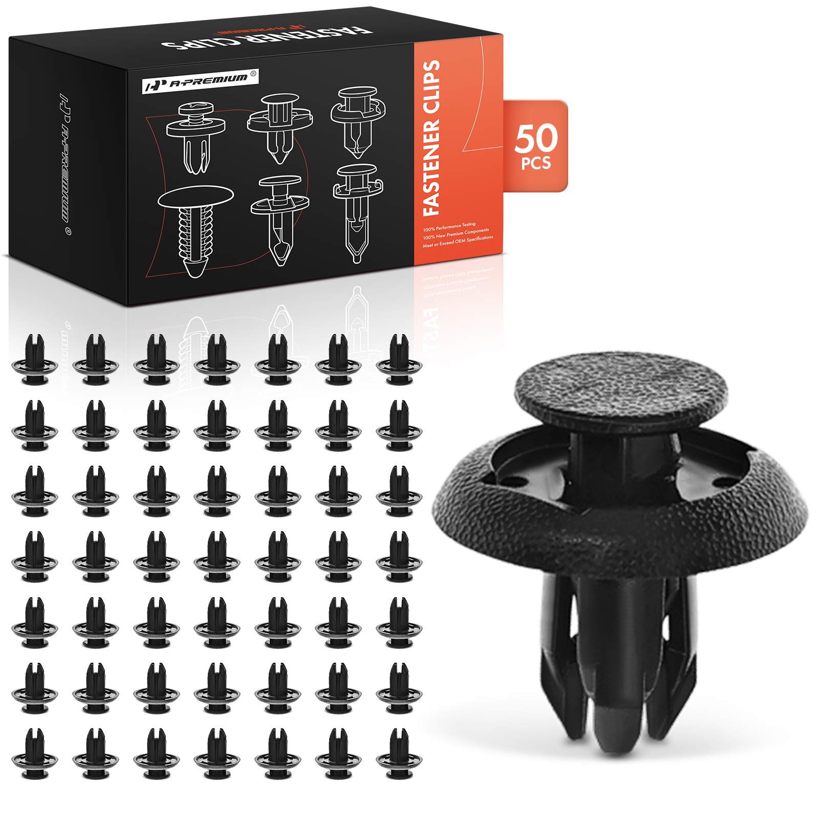 50 Pcs 8mm Splash Shield Bumper Clips Fender Liner Fastener