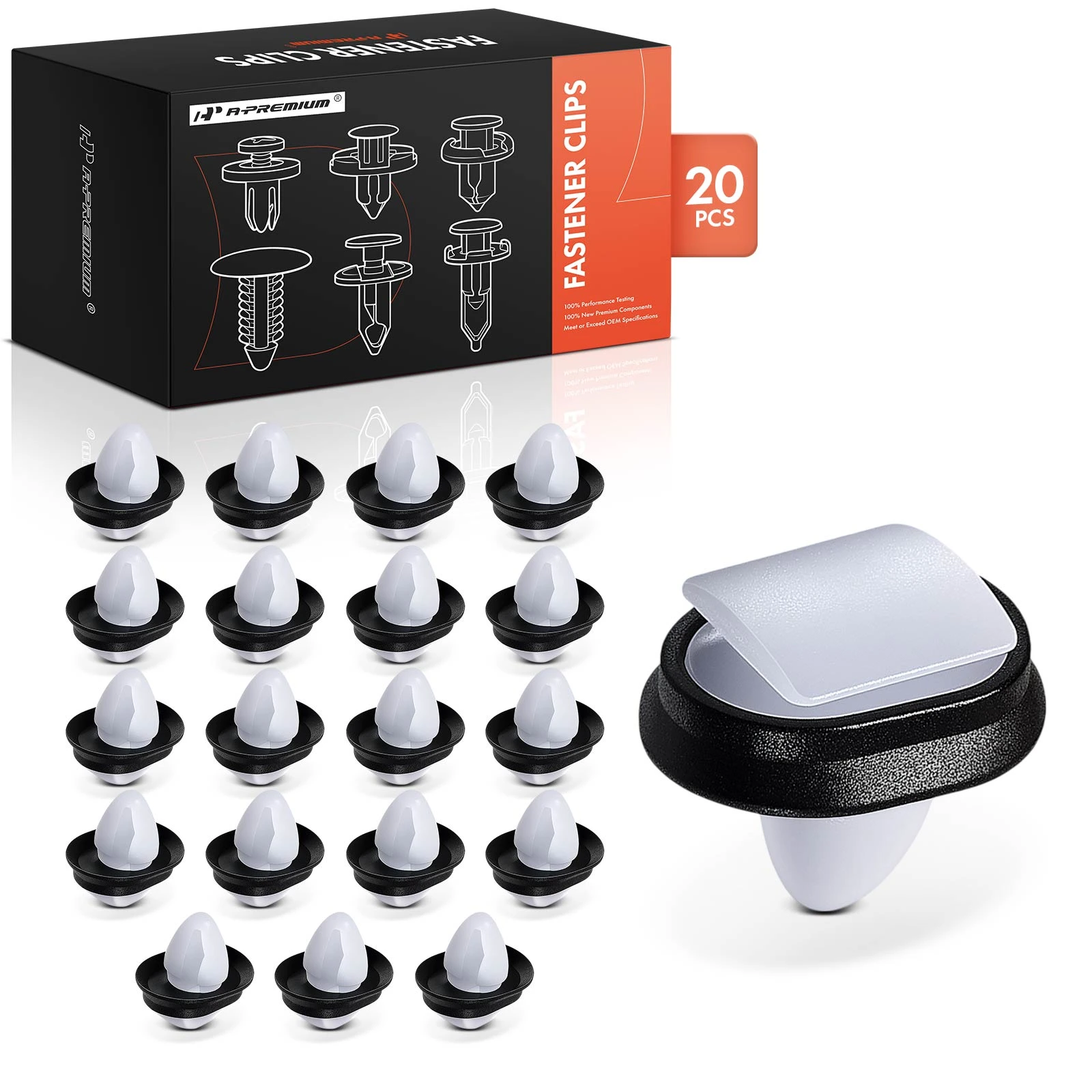 20 Pcs Nylon Body Side Molding Trim Clip with Sealer Molding Clip