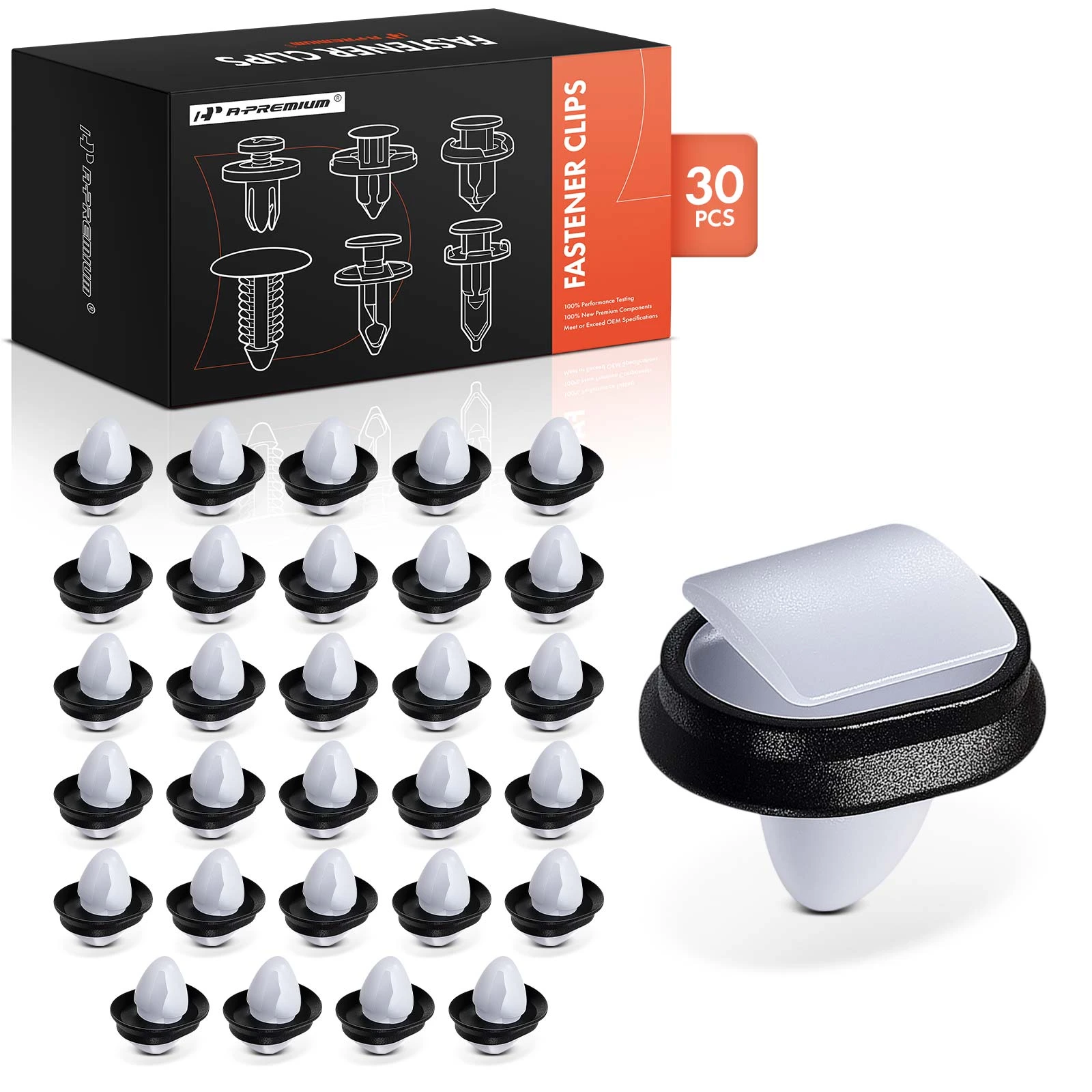 30 Pcs Nylon Body Side Molding Trim Clip with Sealer Molding Clip