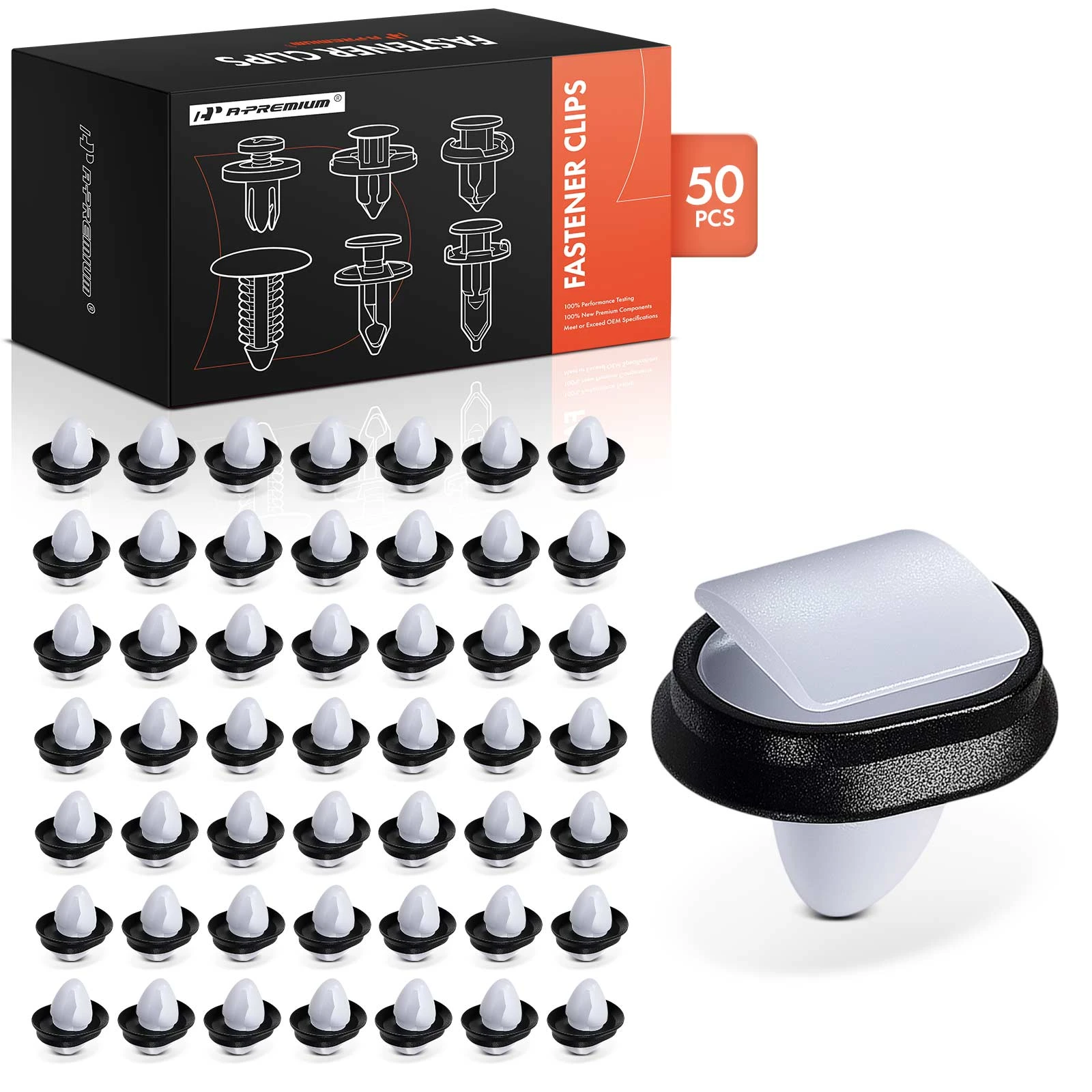 50 Pcs Nylon Body Side Molding Trim Clip with Sealer Molding Clip