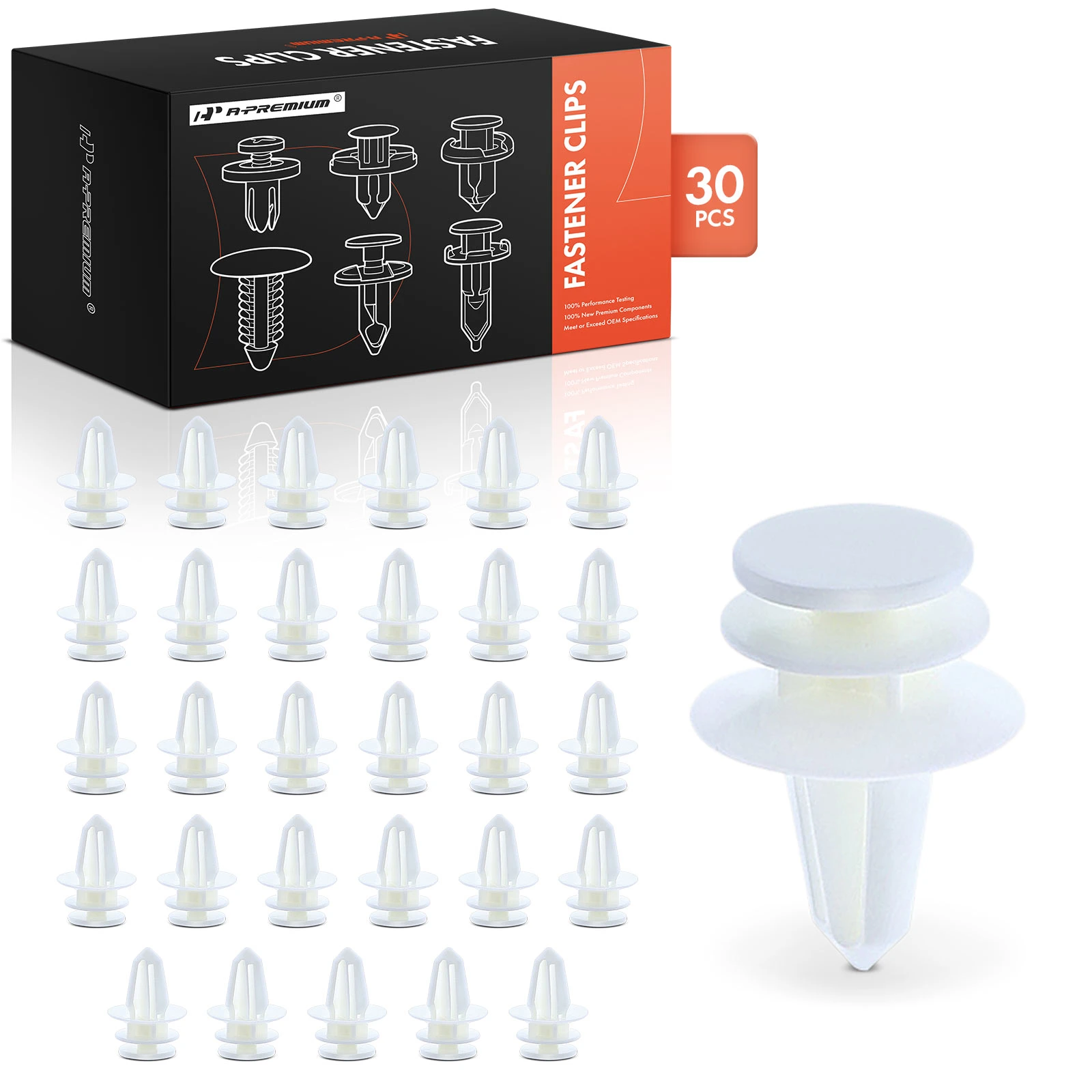 30 Pcs 12mm Nylon Door Trim Panel Retainer Clips