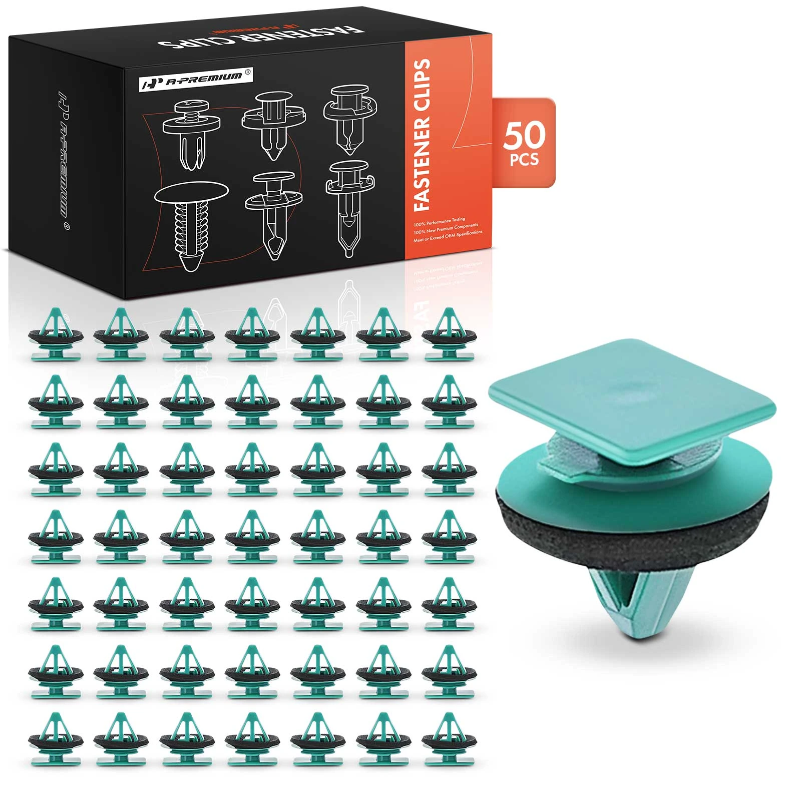 50 Pcs 11.7mm Nylon Rocker Panel Moulding Retainer Clips with Sealer