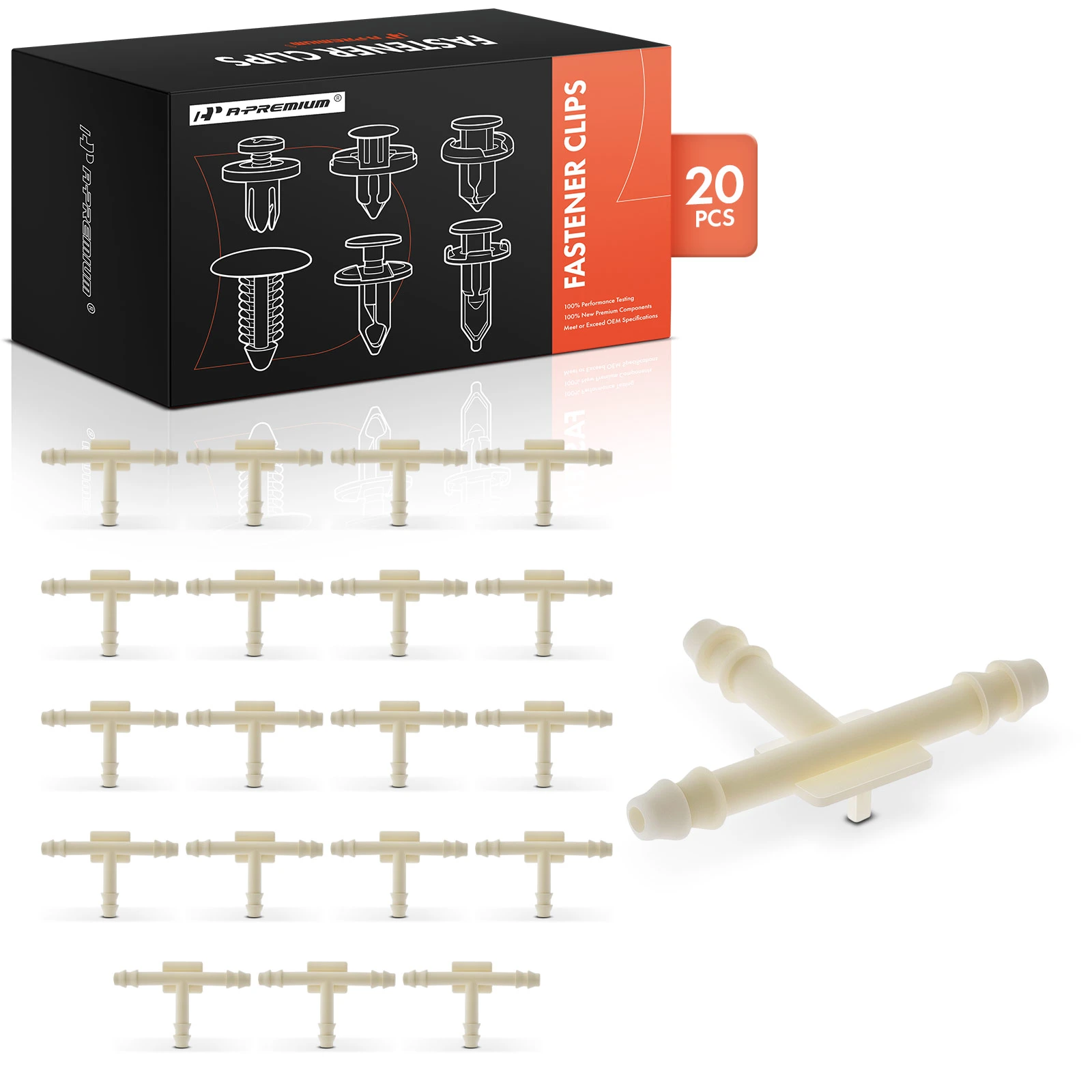 20 Pcs 1/8 in. x 1/8 in. x 1/8 in. Hose Tee Connector Tube Adapter Retainer Clips