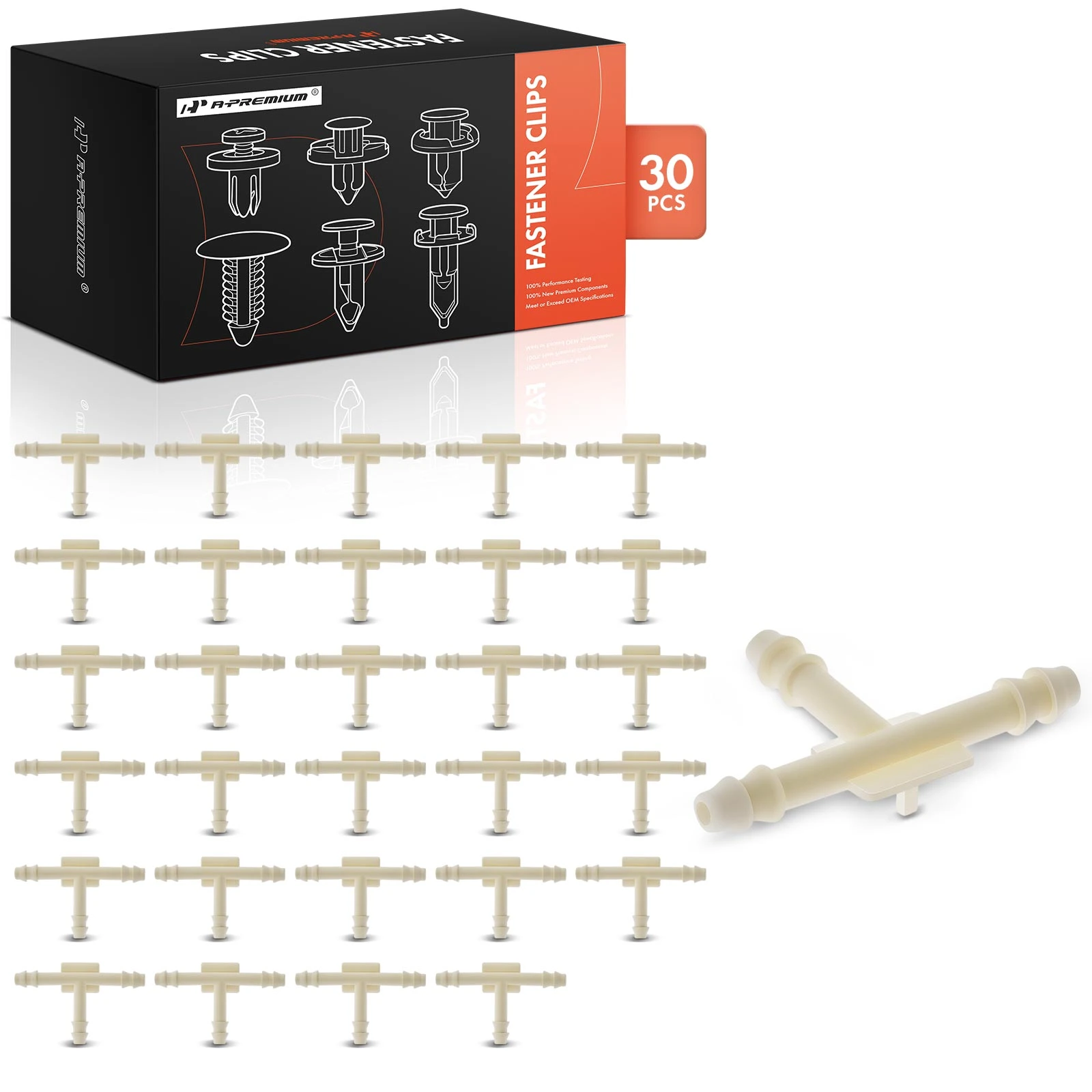 30 Pcs Hose Tee Connector 1/8 in. x 1/8 in. x 1/8 in. Tube Adapter Retainer Clips