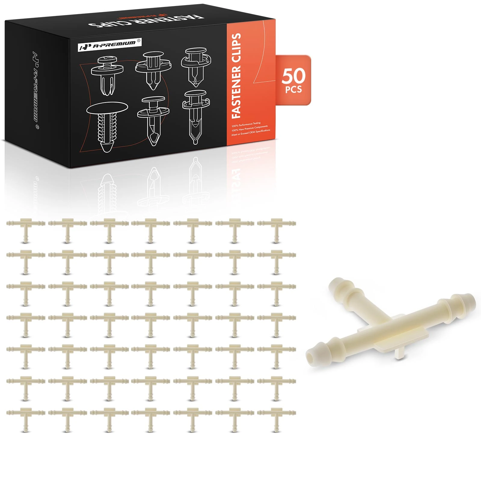 50 Pcs 1/8 in. x 1/8 in. x 1/8 in. Hose Tee Connector Tube Adapter Retainer Clips