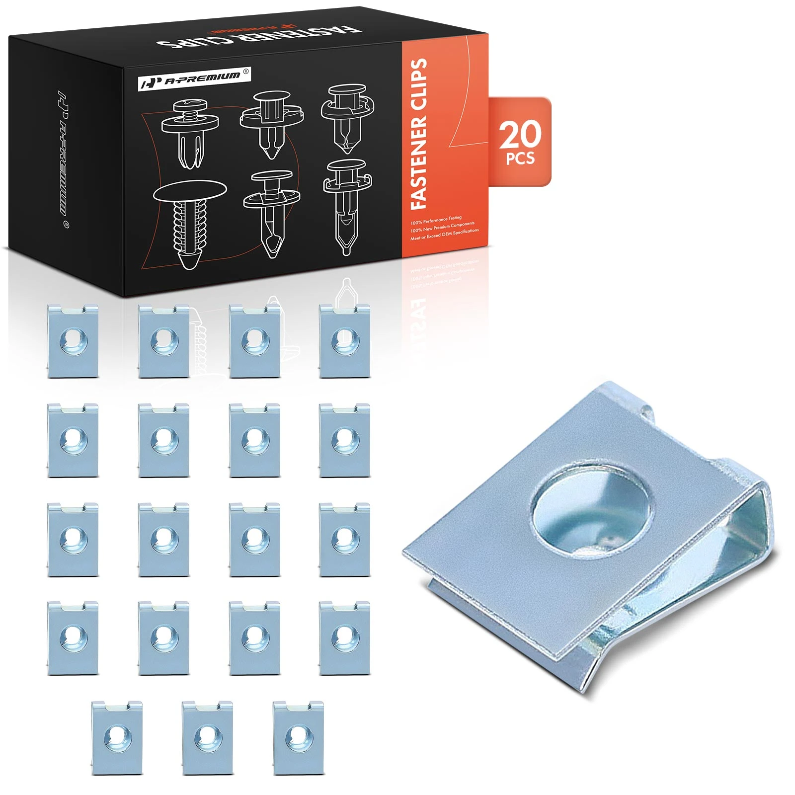 2014-2023 Mercedes-Benz Sprinter 2500 20 Pcs Metal Silver U-Nut A-Premium APRCF2558