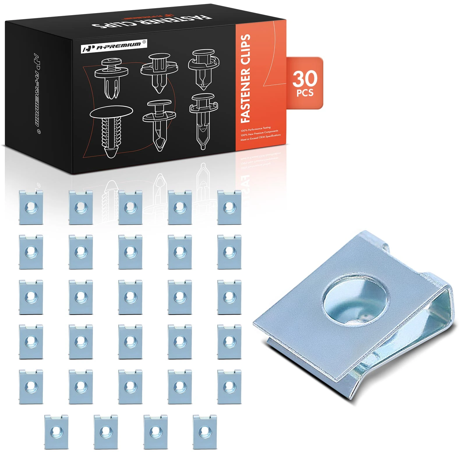 2014-2023 Mercedes-Benz Sprinter 2500 30 Pcs Metal Silver U-Nut A-Premium APRCF2559