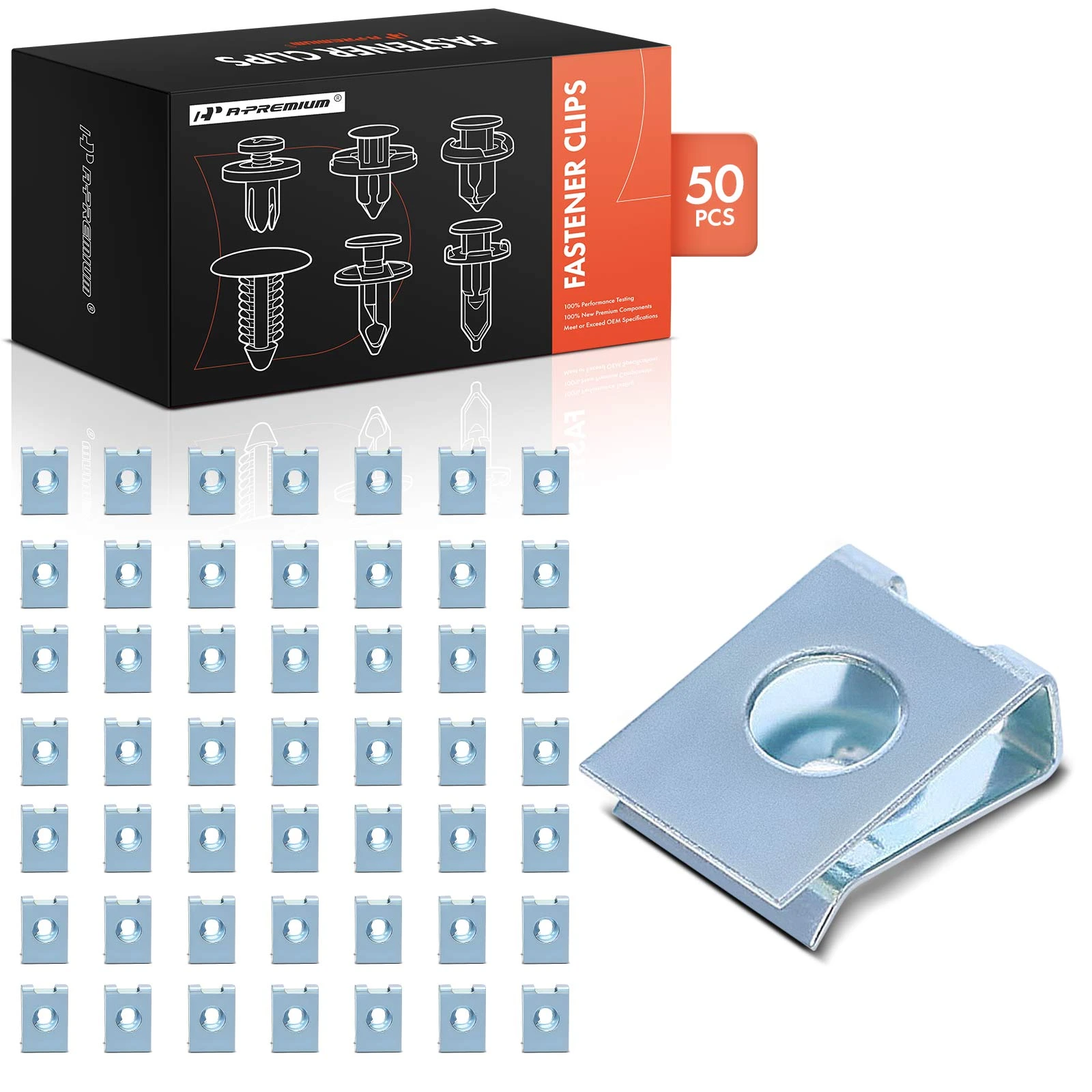 2014-2023 Mercedes-Benz Sprinter 2500 50 Pcs Metal Silver U-Nut A-Premium APRCF2560