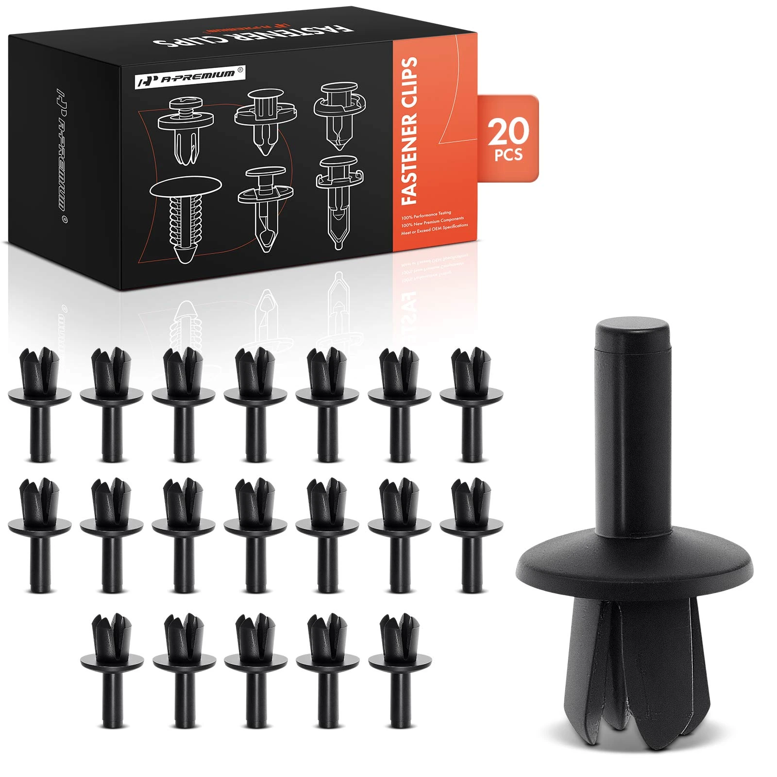 2010-2019 Mercedes-Benz Sprinter 2500 20 Pcs 5mm Nylon Black Push Type Retainer Clip A-Premium APRCF2561