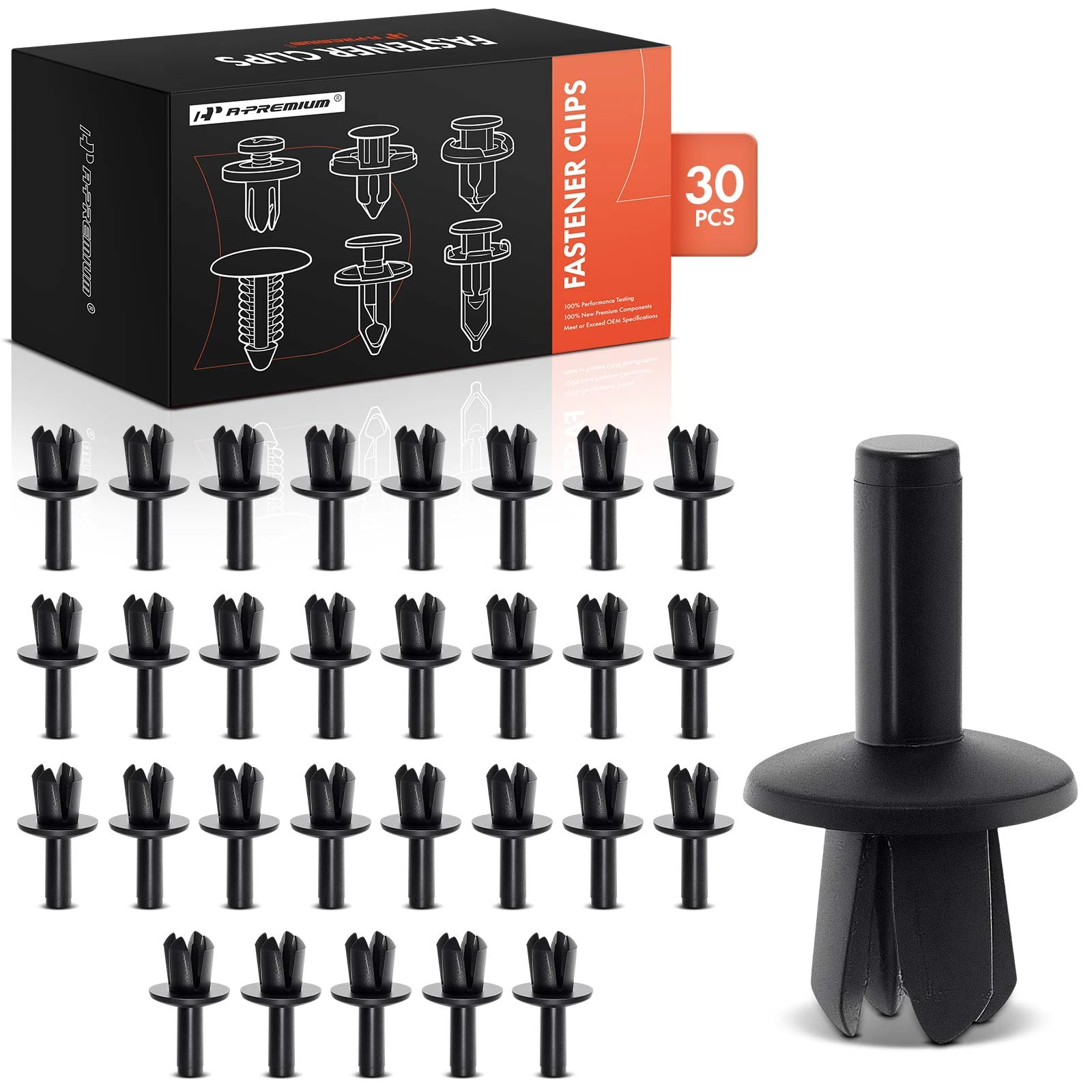 2010-2019 Mercedes-Benz Sprinter 2500 30 Pcs 5mm Nylon Black Push Type Retainer Clip A-Premium APRCF2562