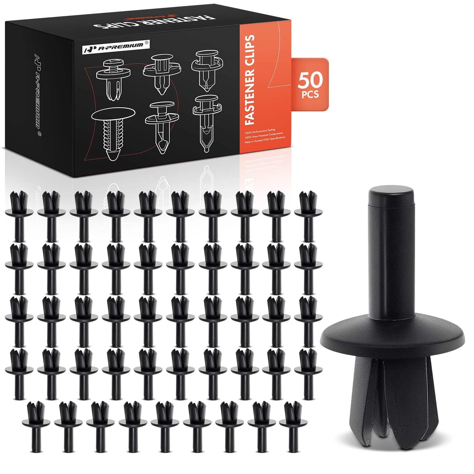 2010-2019 Mercedes-Benz Sprinter 2500 50 Pcs 5mm Nylon Black Push Type Retainer Clip A-Premium APRCF2563