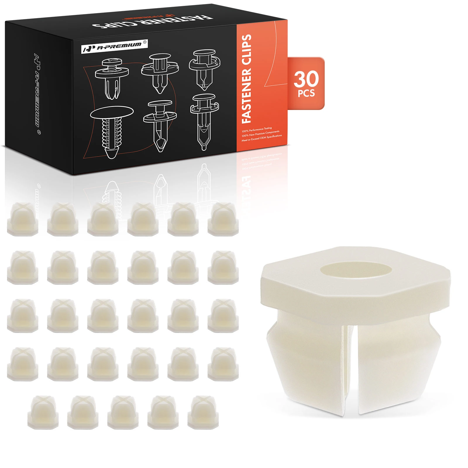 30 Pcs 7.9mm Hole Nylon Front Lights Retainer Clips