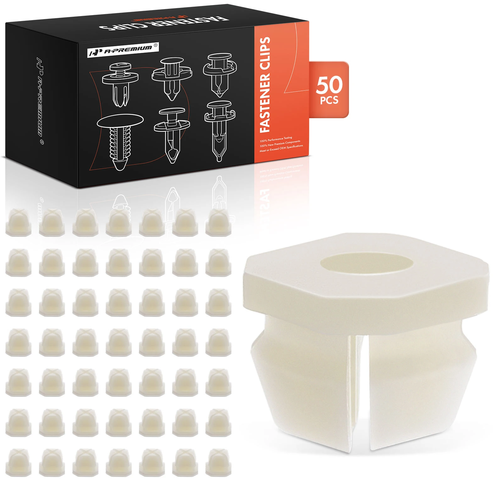 50 Pcs 7.9mm Hole Nylon Front Lights Retainer Clips