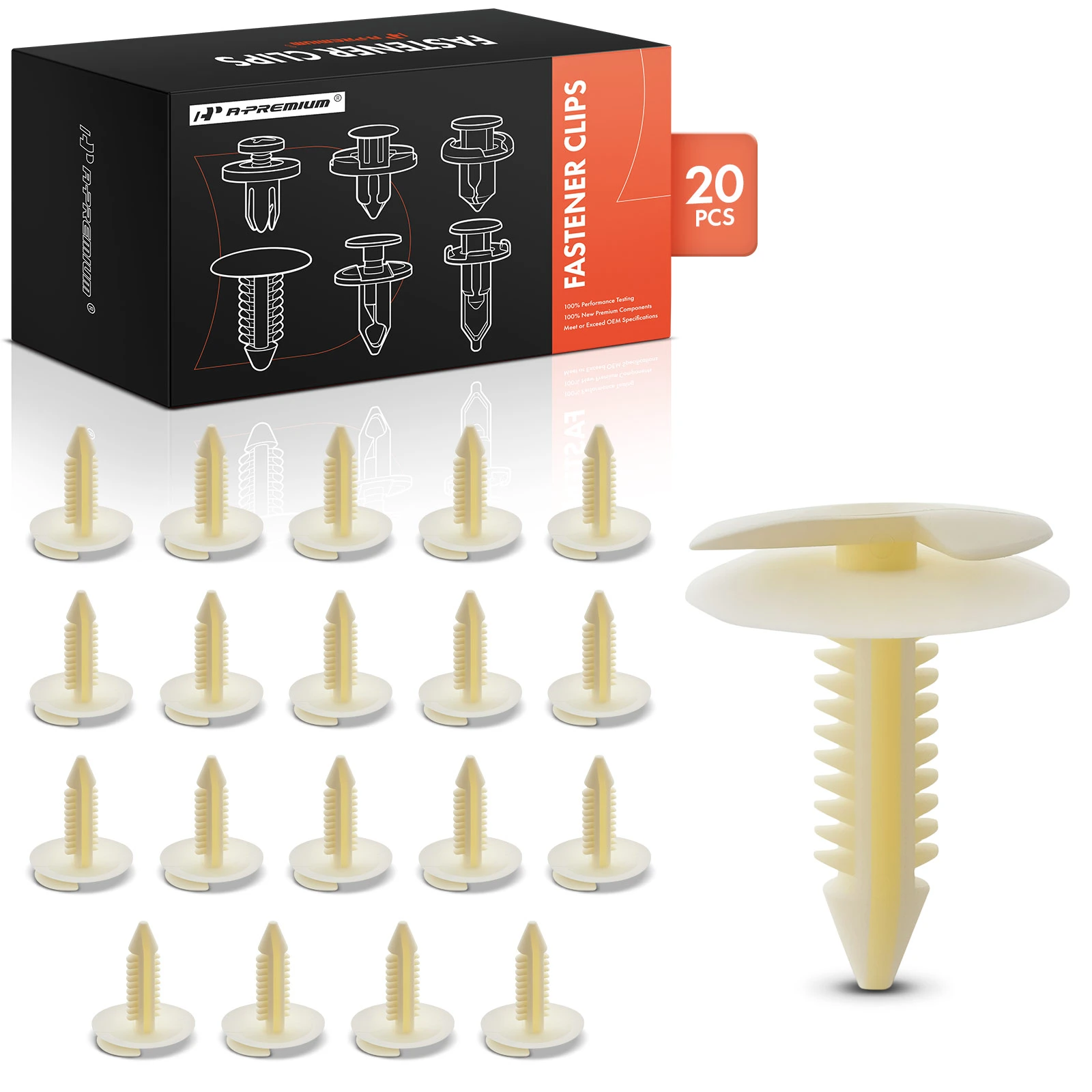 20 Pcs 7.94mm Nylon Door Trim Panel Retainer Clip Double Head