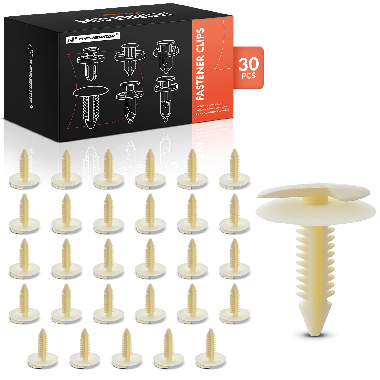 30 Pcs 7.94mm Nylon Door Trim Panel Retainer Clip Double Head