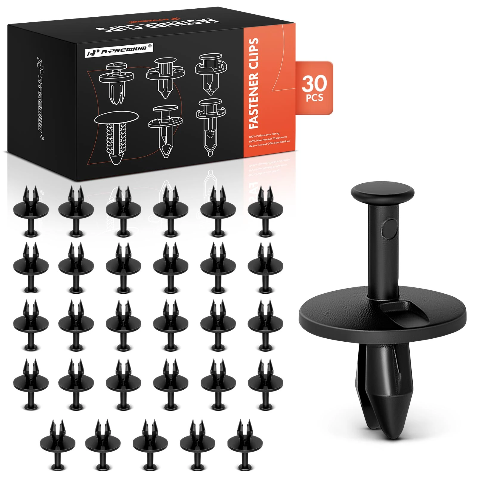 30 Pcs Nylon Fascia Retainer Bumper Cover Clip Push-Type