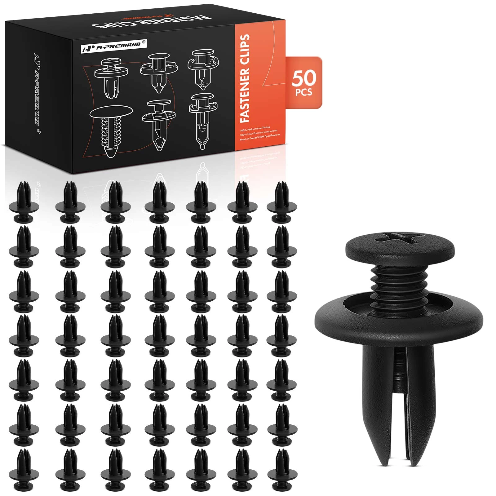 50 Pcs 7mm Retainer Bumper Clip Screw-Type