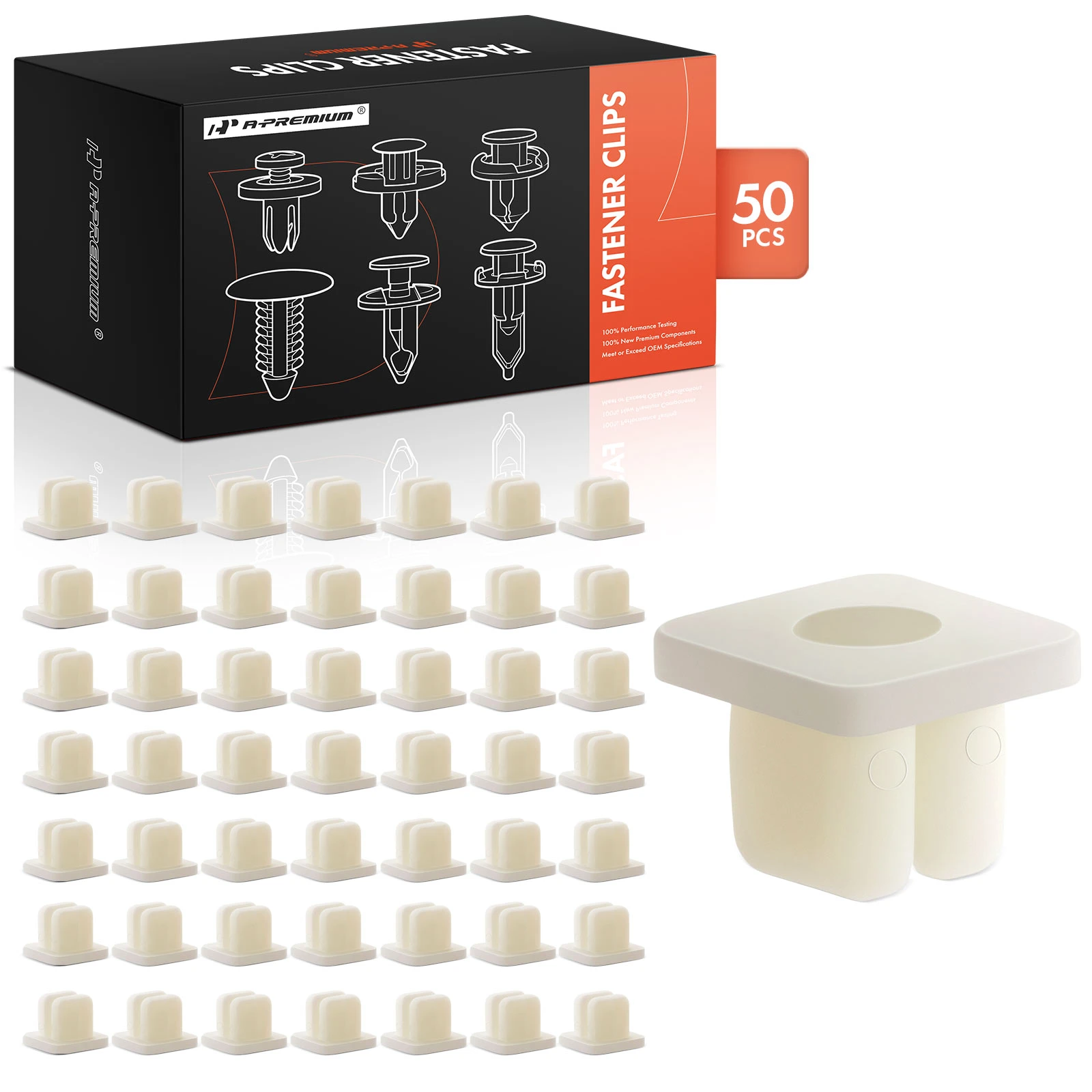 2003-2008 INFINITI FX45 50 Pcs 8.5 x 8.5mm Nylon Natural A-Premium APRCF2747