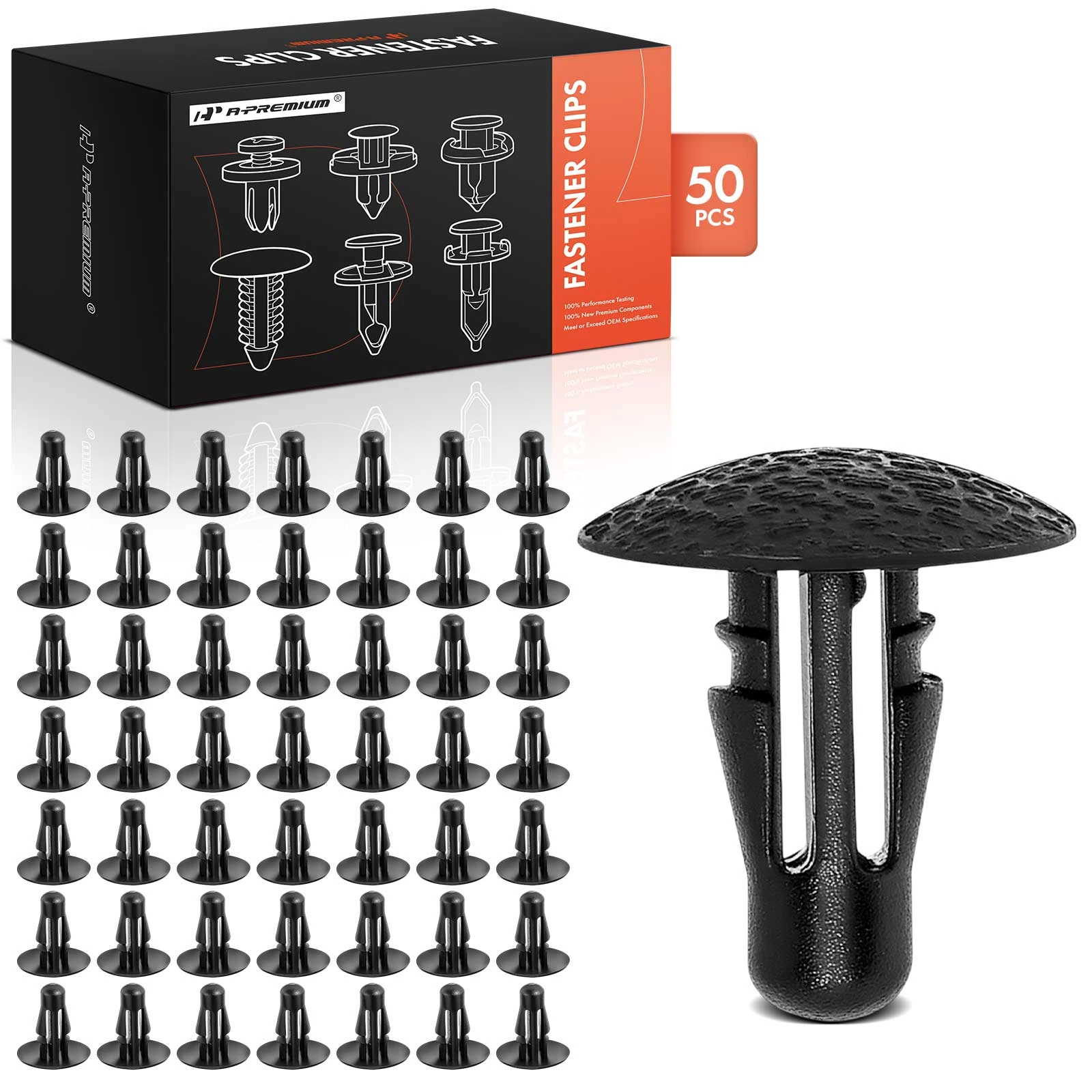 1998-2004 Nissan Frontier 50 Pcs Nylon Black Retainer Clip A-Premium APRCF2816