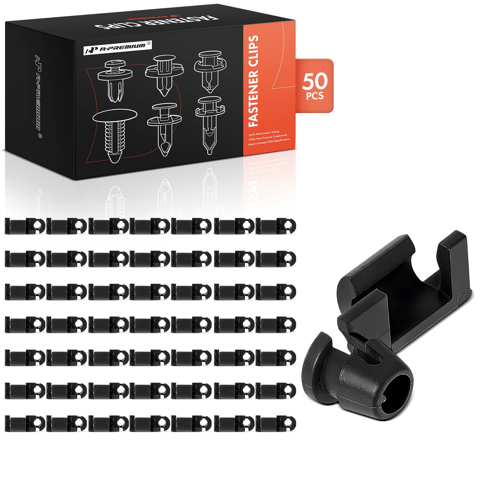 50 Pcs 6mm Nylon Right Side Door Lock Rod End Retainer Clip Fastener