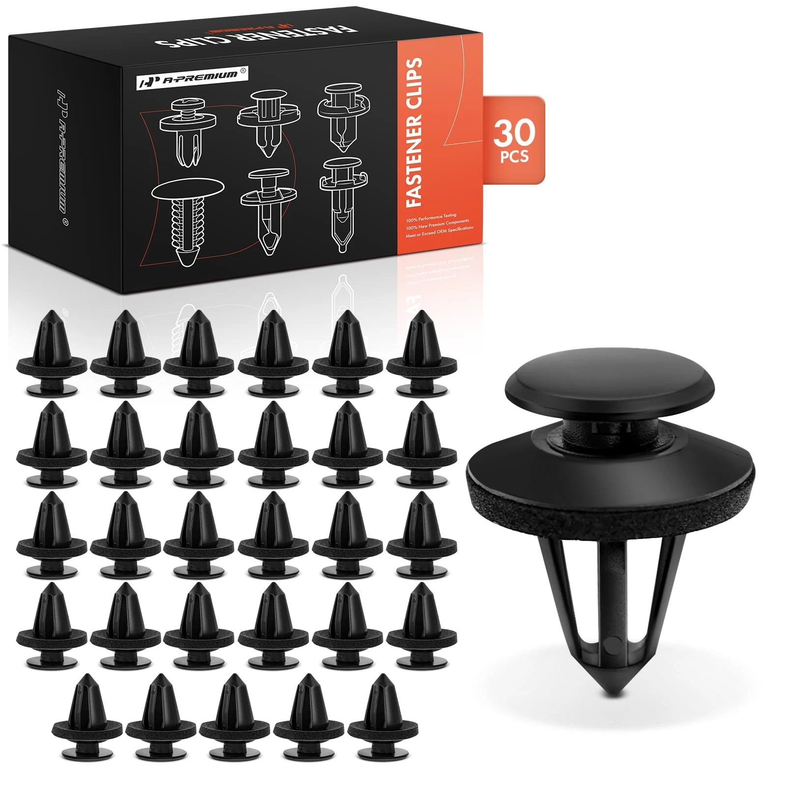 30 Pcs Nylon Black Trim Panel Retainer A-Premium APRCF2905