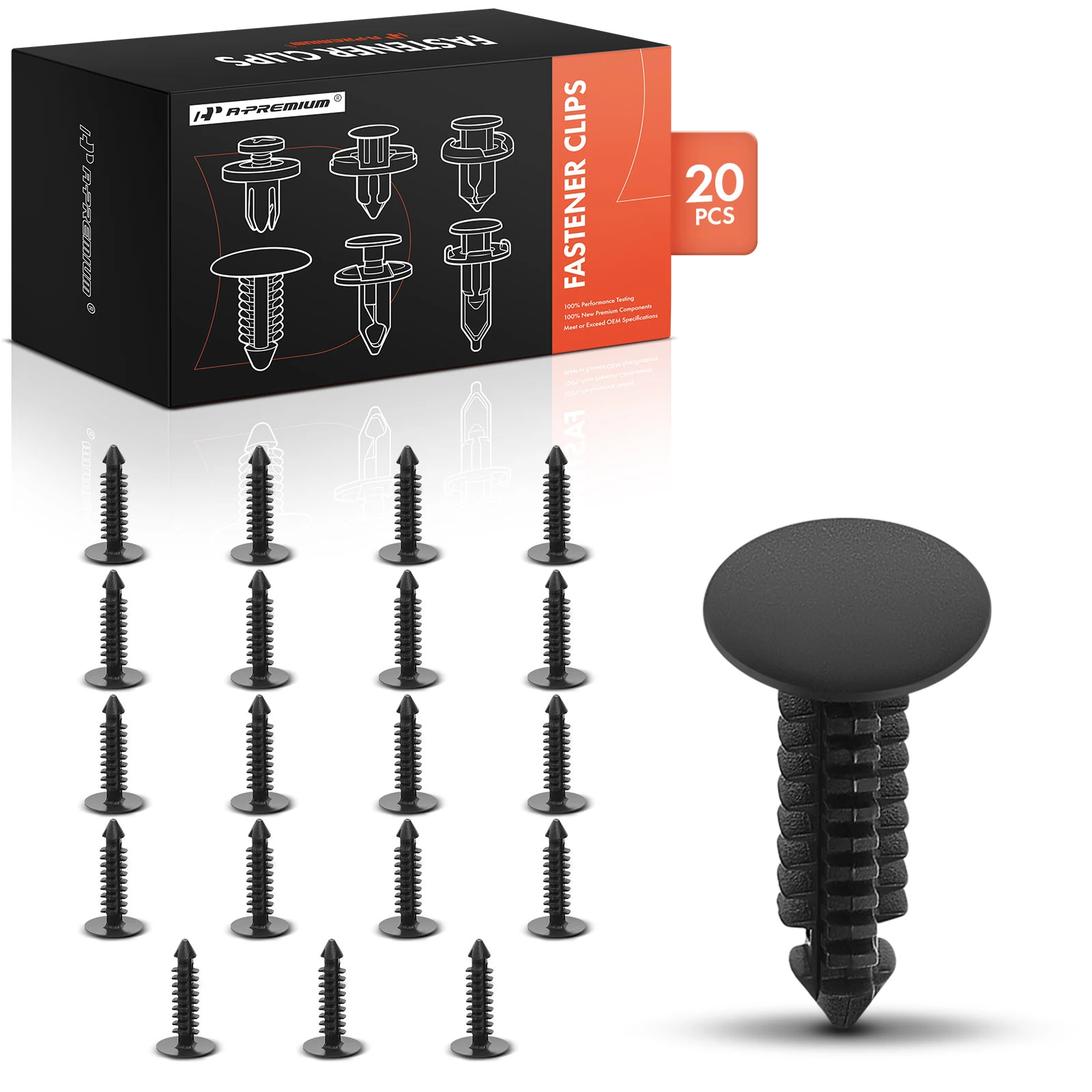 1986-2005 2008-2009 Mercury Sable 20 Pcs 6.35mm Nylon Black Engine Mount Heat Shield Retainer A-Premium APRCF2919