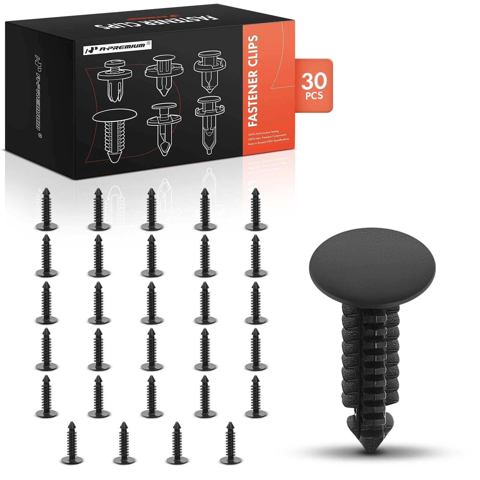 1986-2005 2008-2009 Mercury Sable 30 Pcs 6.35mm Nylon Black Engine Mount Heat Shield Retainer A-Premium APRCF2920