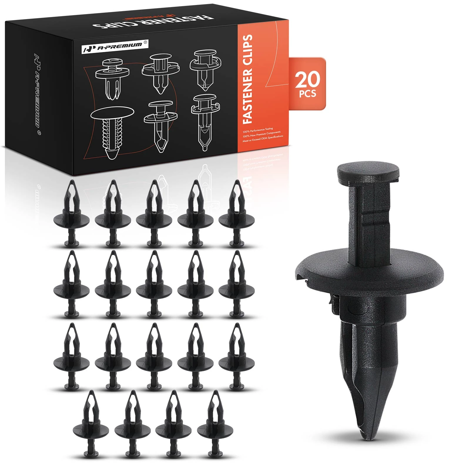 20 Pcs 1/2in Nylon Bumper Fascia Retainer Clip