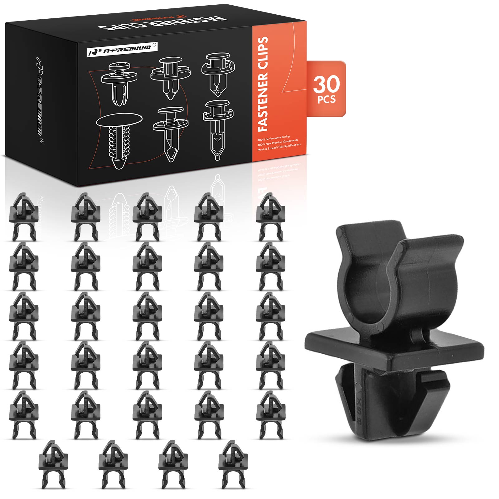 30 Pcs 9mm x 12mm Slot Hood Prop Rod Support Holder Fastener Clips