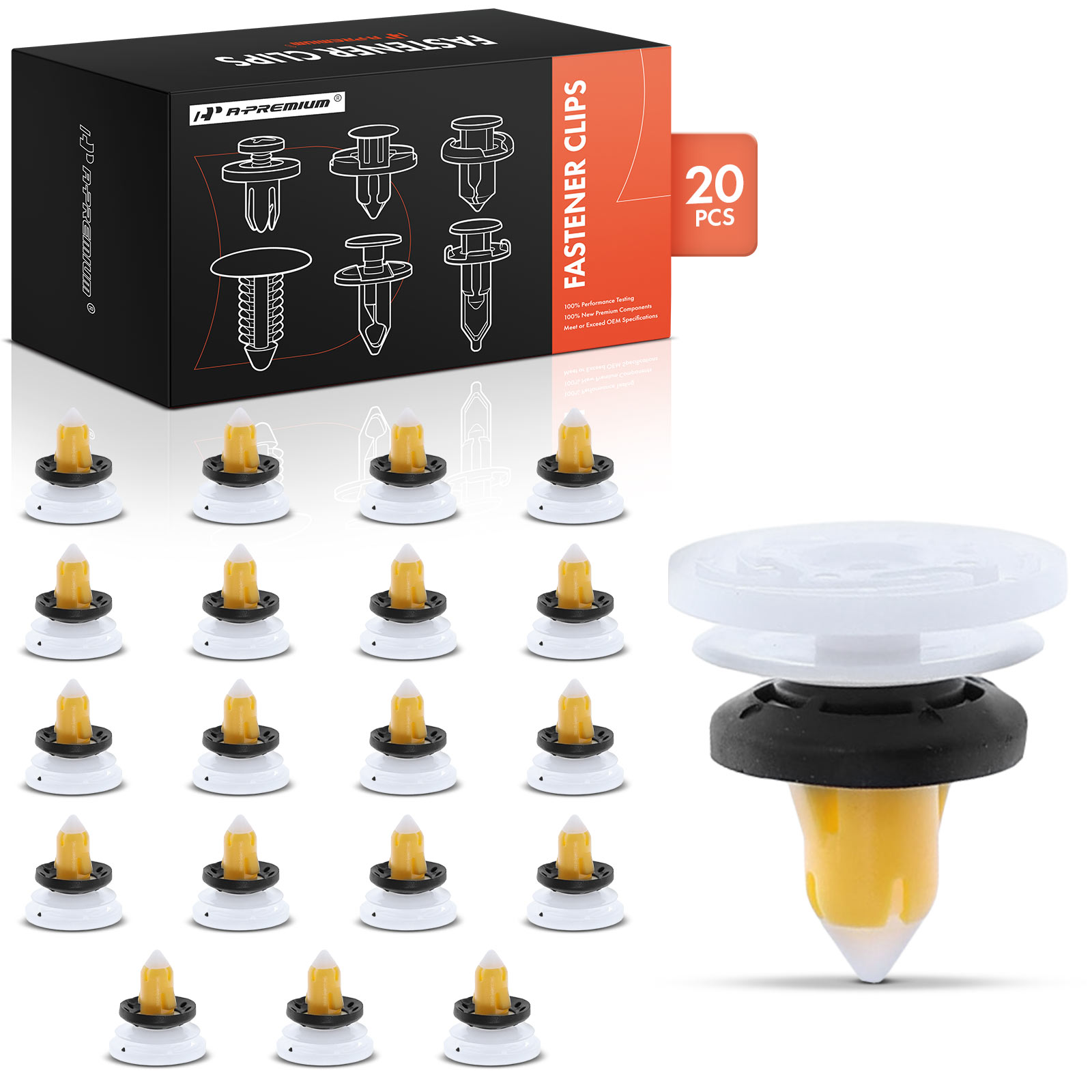 20 Pcs 8mm Nylon Door Panel Retainer Clips with Sealer