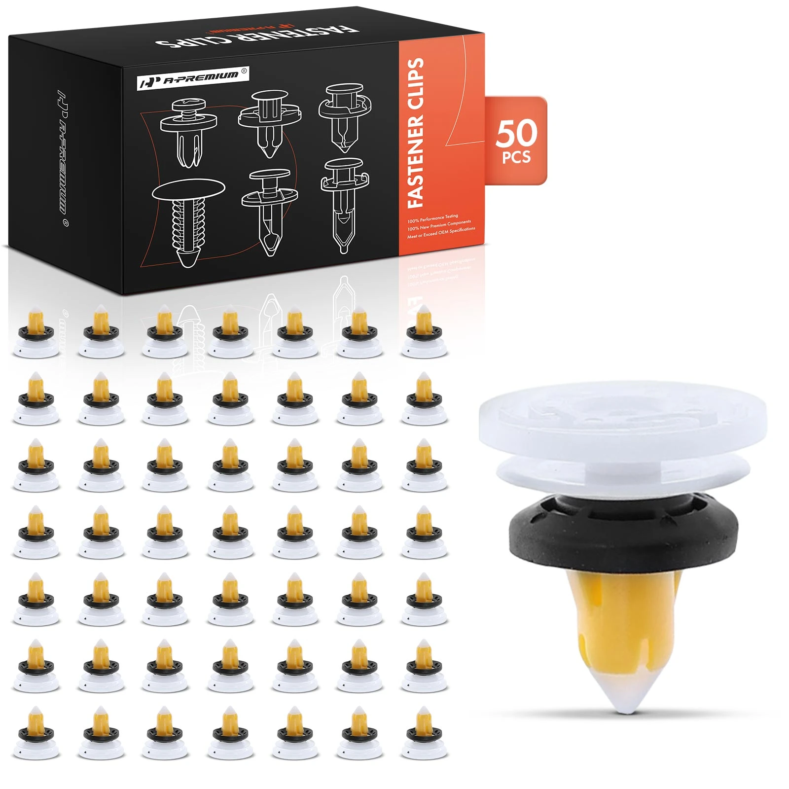 50 Pcs 8mm Nylon Door Panel Retainer Clips with Sealer