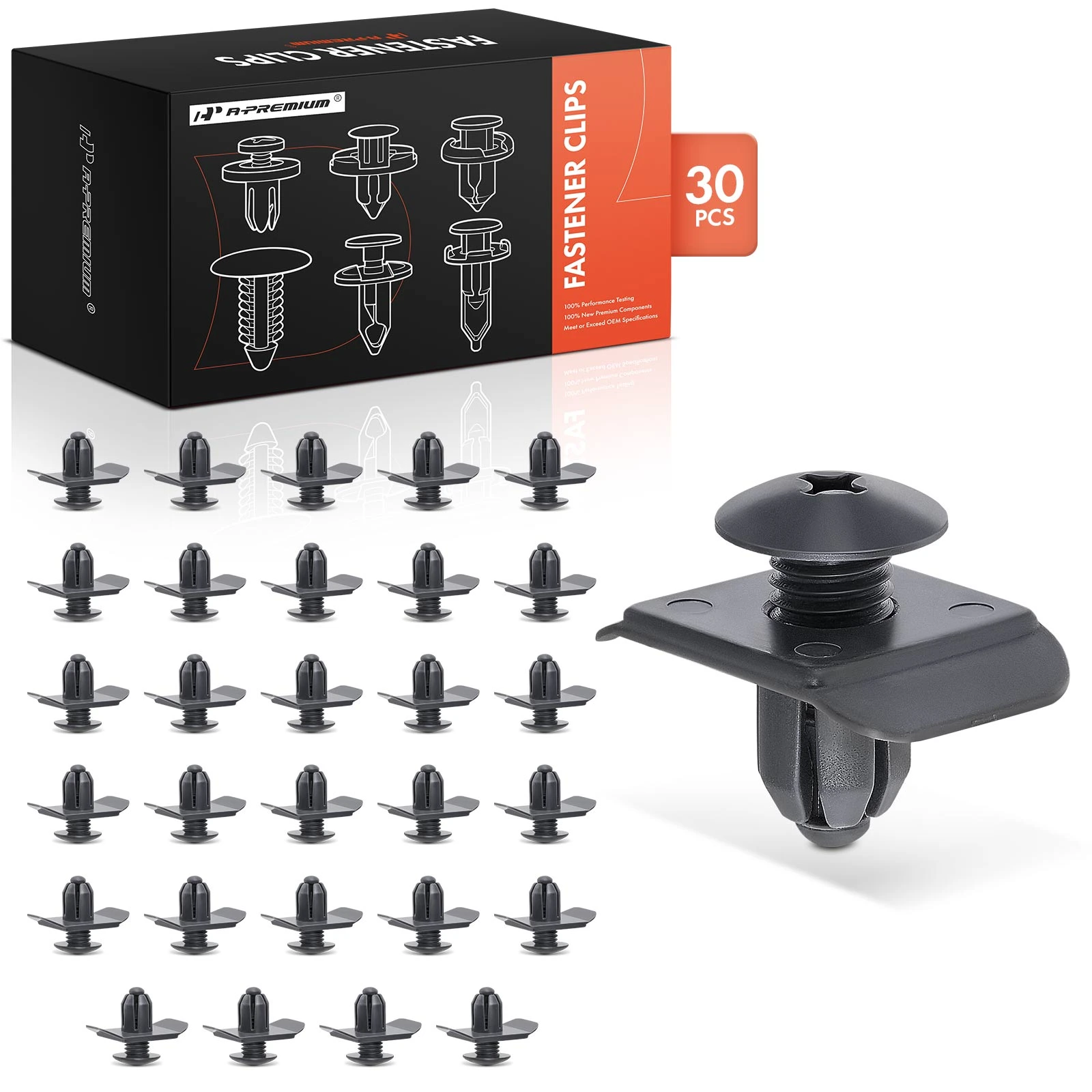 2003-2012 Mazda 6 30 Pcs 10mm Nylon Gray Bumper Retainer Clip A-Premium APRCF3349