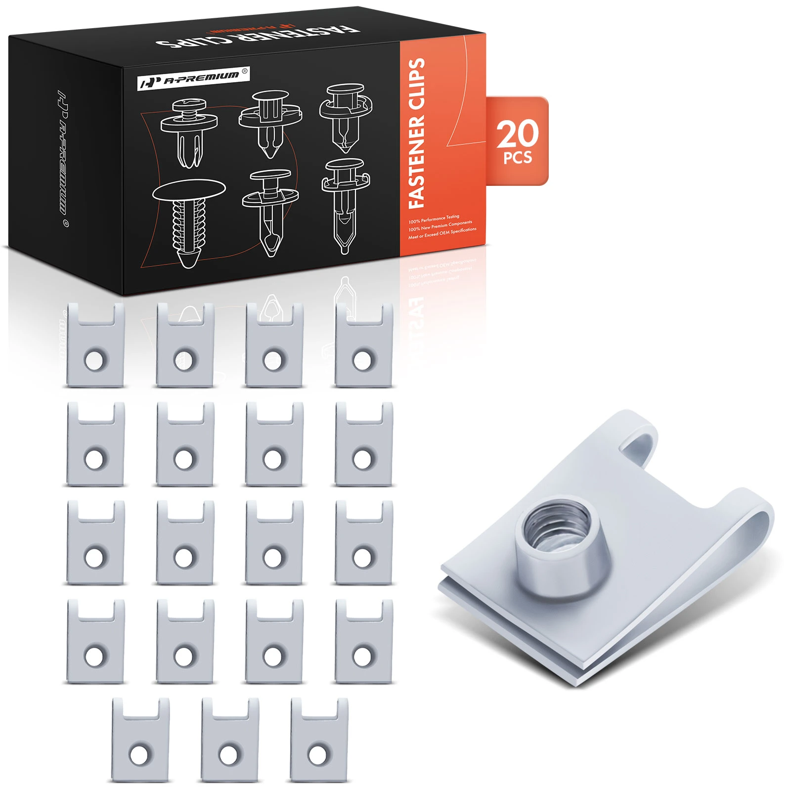 20 Pcs M6-1.0 Steel Floor Pan Splash Shield Fastener Clips Retainer