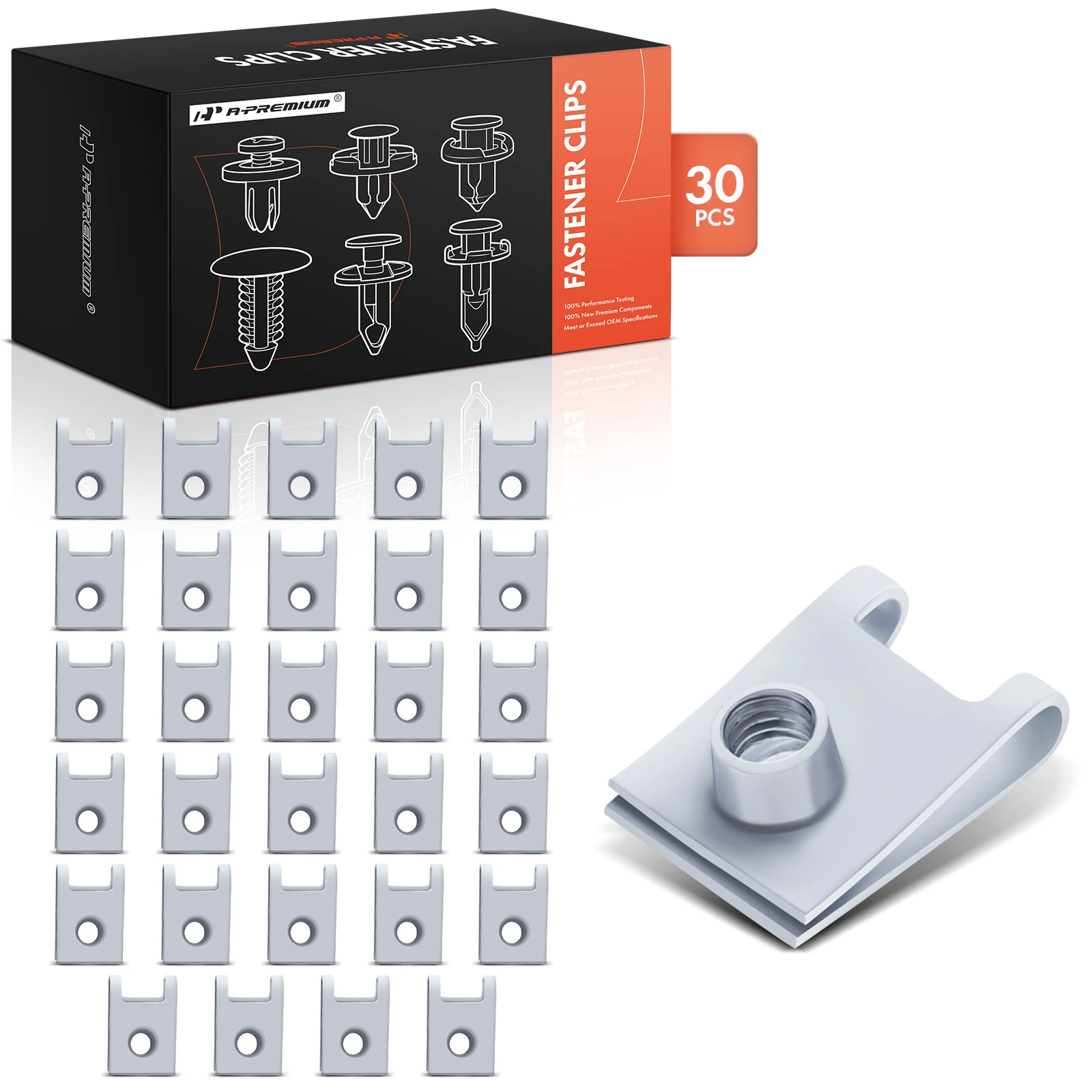 30 Pcs M6-1.0 Steel Floor Pan Splash Shield Fastener Clips Retainer