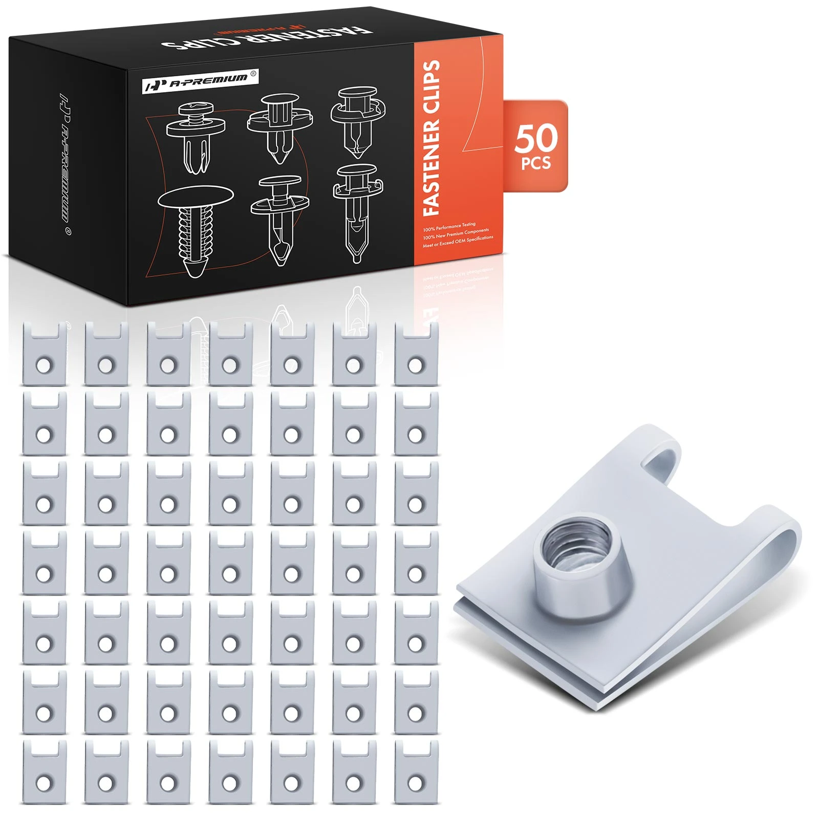 50 Pcs M6-1.0 Steel Floor Pan Splash Shield Fastener Clips Retainer