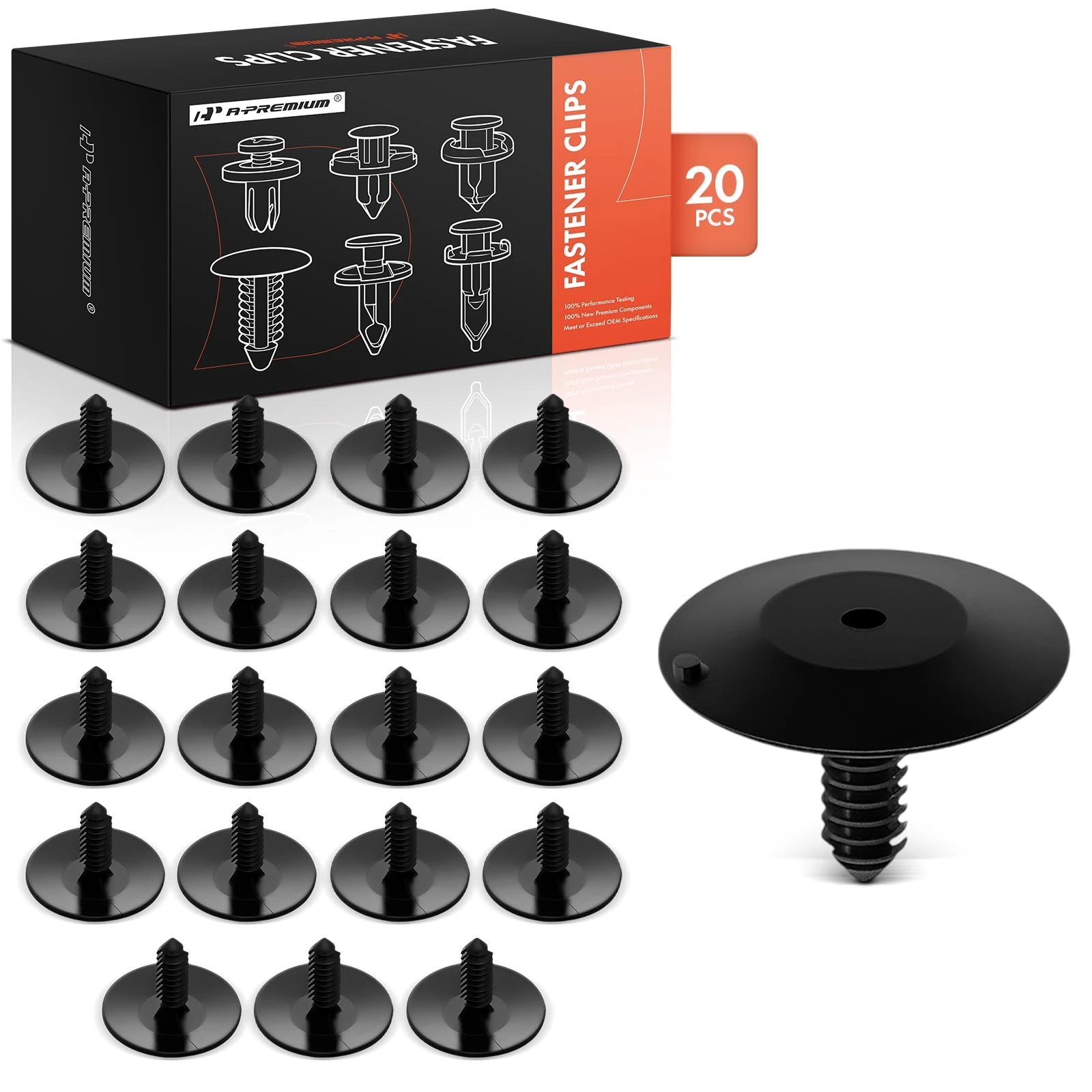 20 Pcs Nylon Black Hood Insulation Retainer A-Premium APRCF3456