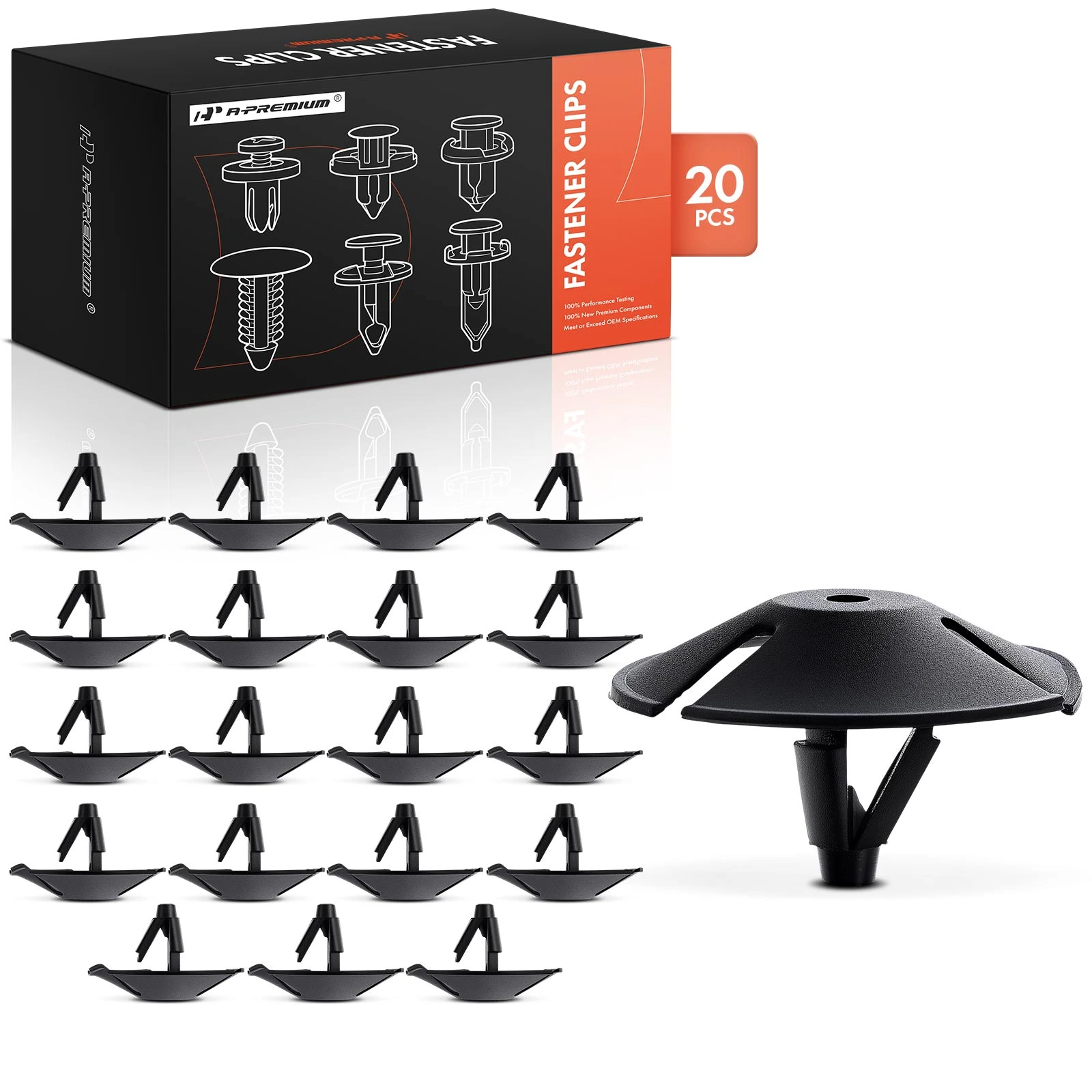 2003-2009 Dodge Sprinter 2500 20 Pcs Nylon Black Hood Insulation & Fender Shield Retainer A-Premium APRCF3689