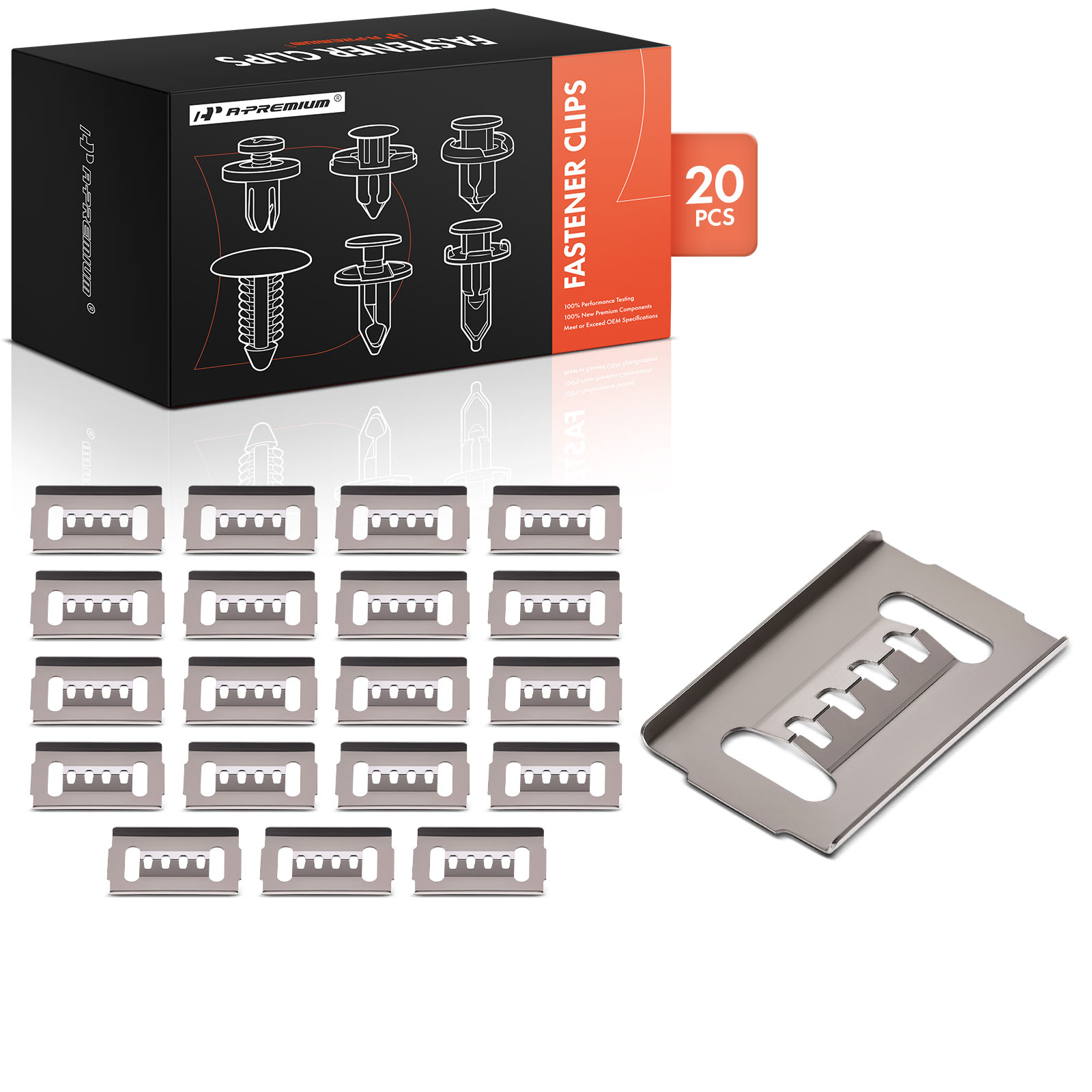 20 Pcs 23.1x15.5mm Metal Front & Rear Bumper Retainer Clip