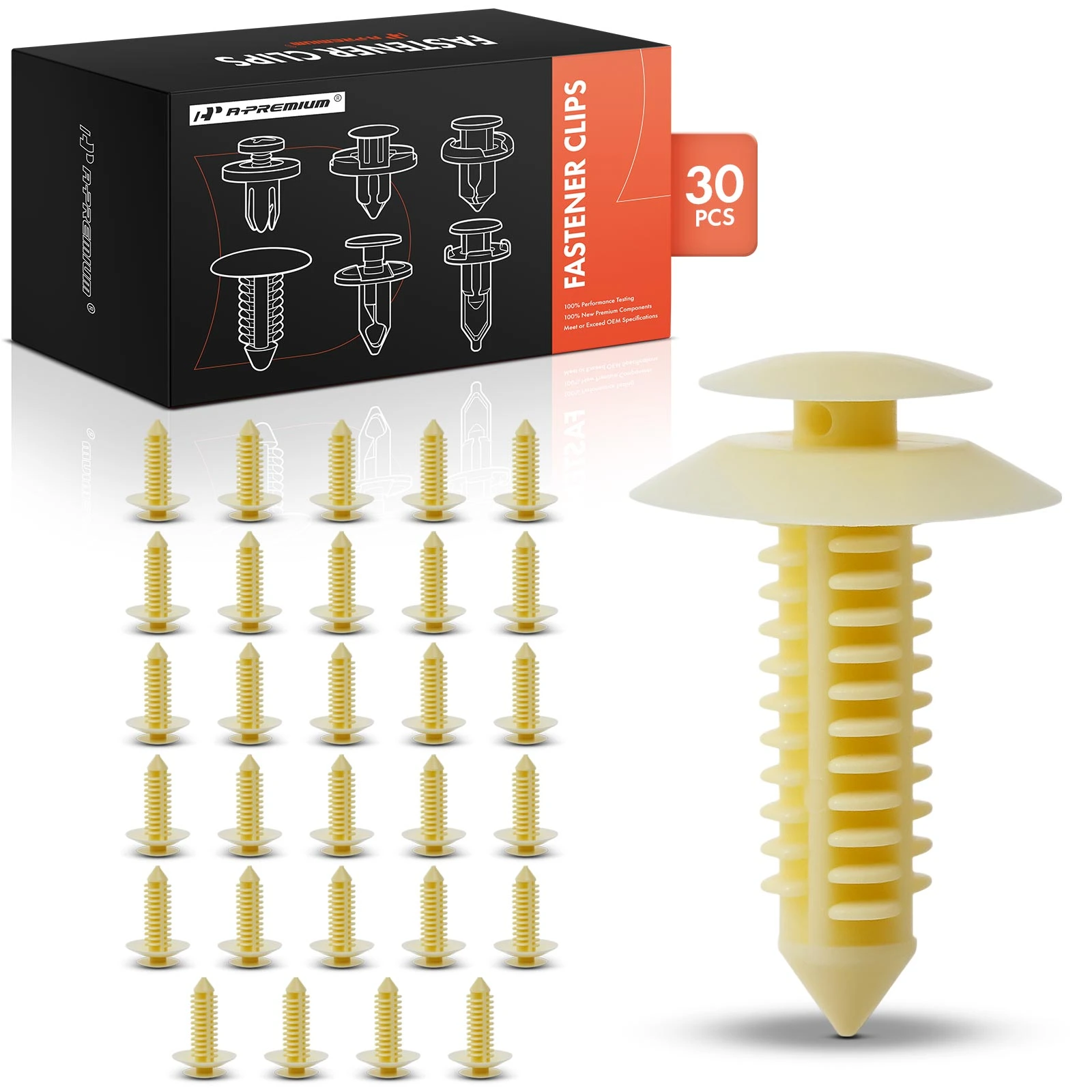 30 Pcs 8mm Nylon Fender Trim Panel Retainer Clip