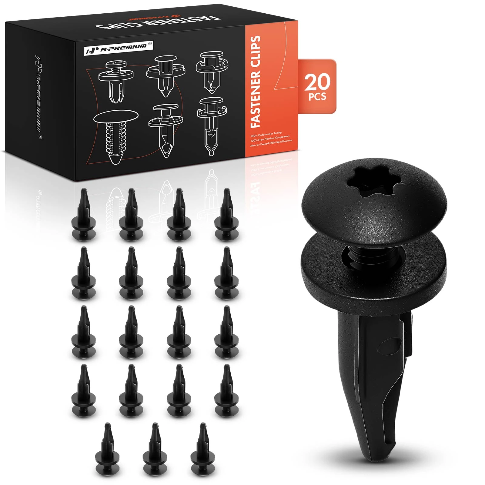 20 Pcs 6mm Nylon Bumper Cover Door Panel Retainer Clips Screw-Type