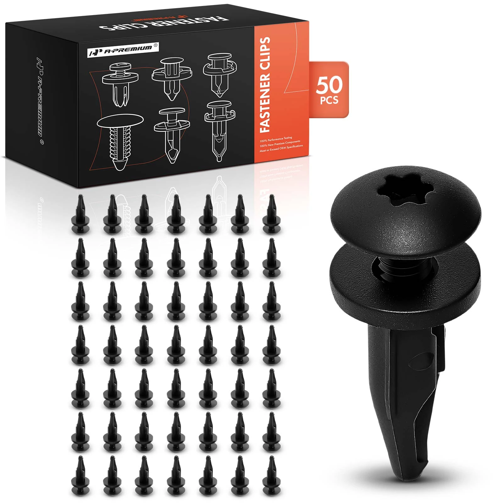 50 Pcs 6mm Nylon Bumper Cover Door Panel Retainer Clips Screw-Type