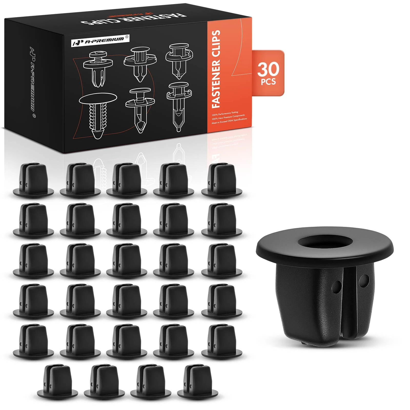 30 Pcs 8mm x 8mm Nylon Front Bumper Apron Nut Retainer Clip