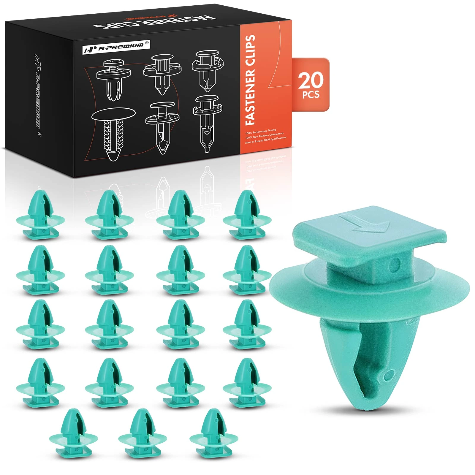 20 Pcs 8mm Nylon Molding Wheel Arch Flare Retainer Clip