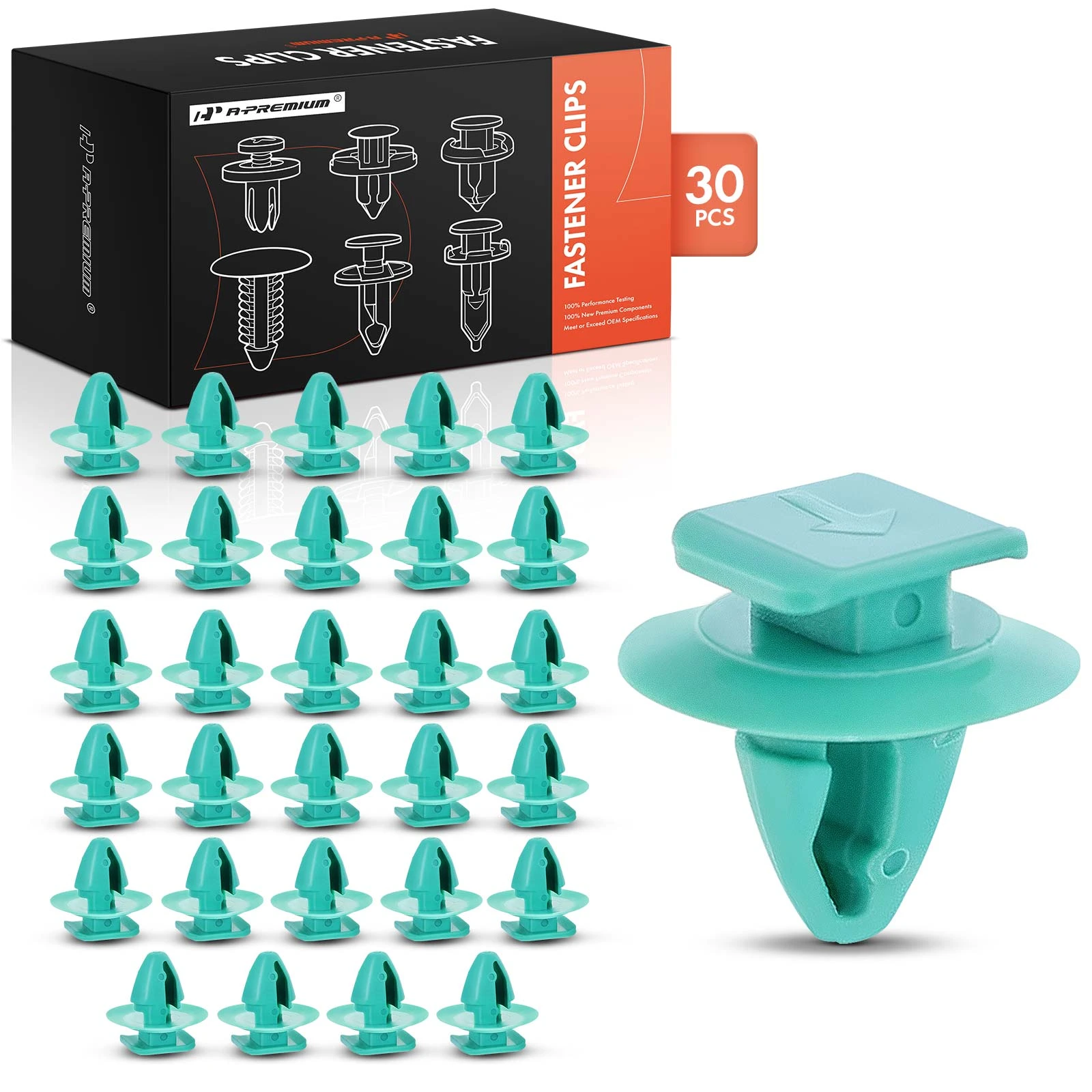 30 Pcs 8mm Nylon Molding Wheel Arch Flare Retainer Clip