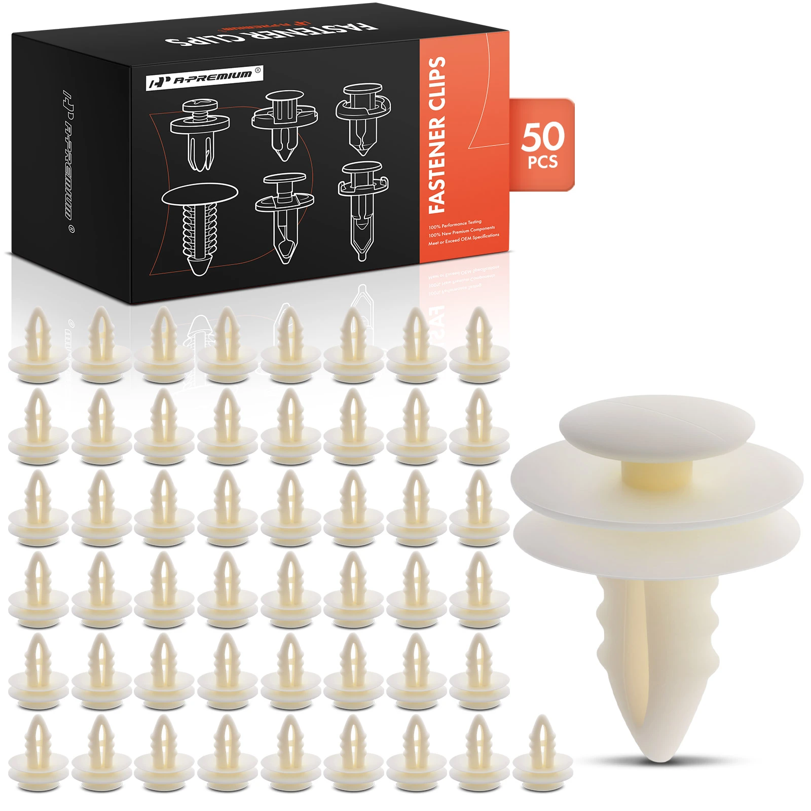 50 Pcs 11/32 in. Nylon Trim Panel Retainer Clips Double Head