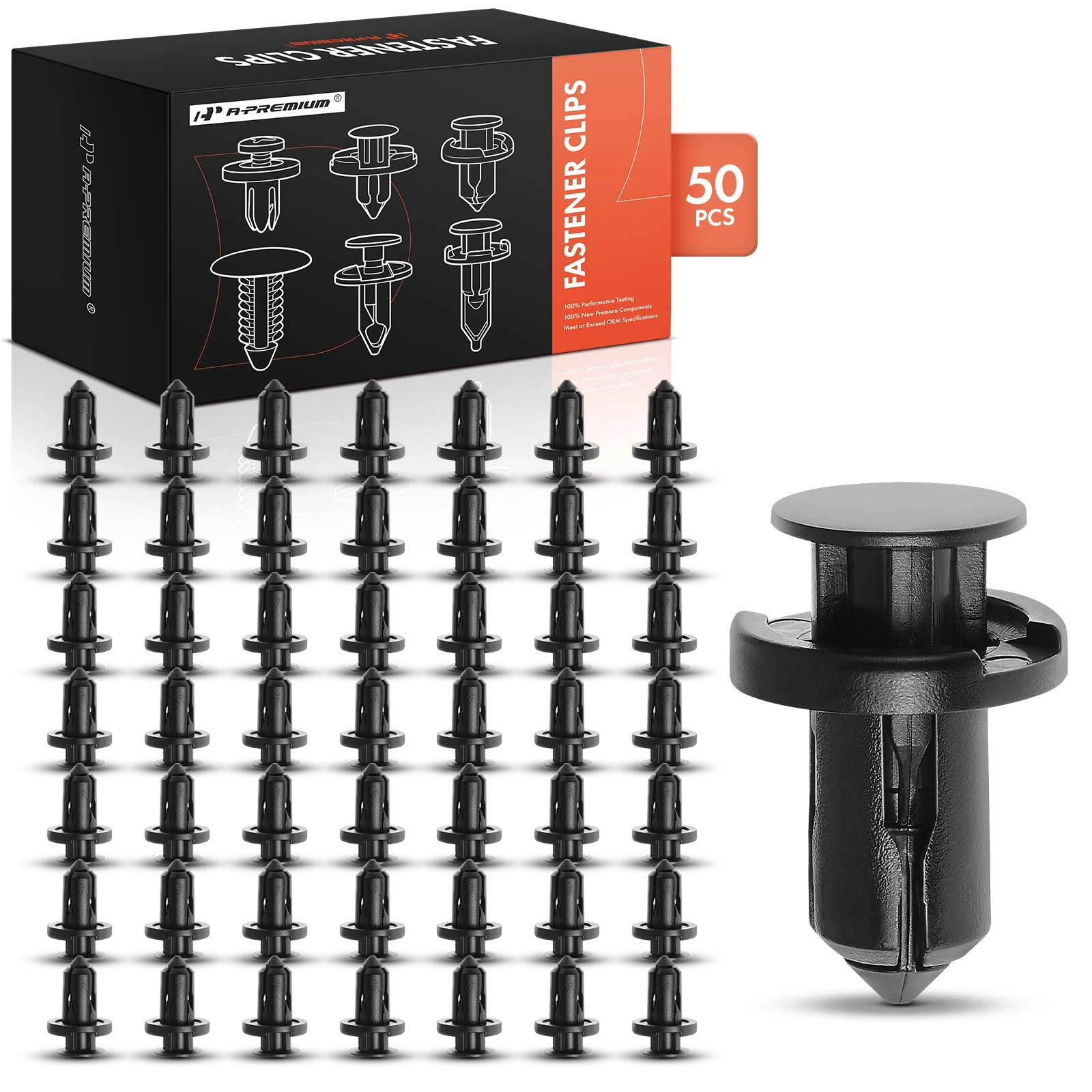 50 Pcs 10mm Nylon Clip Splash Shield Retainer Fastener