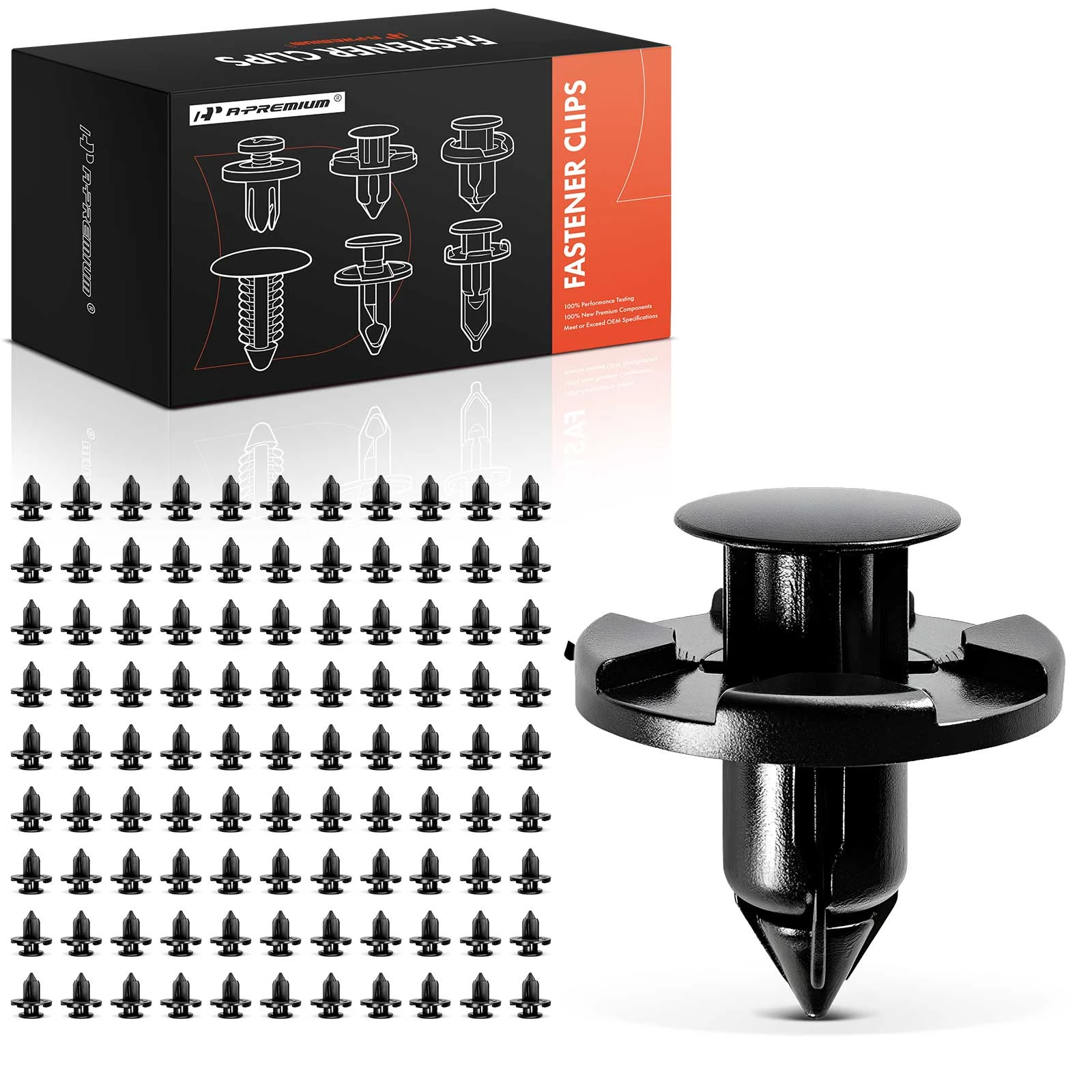2014-2022 INFINITI Q60 100 Pcs 8mm Nylon Black Bumper Fender Trim Panel Retainer Clip A-Premium APRCF4297