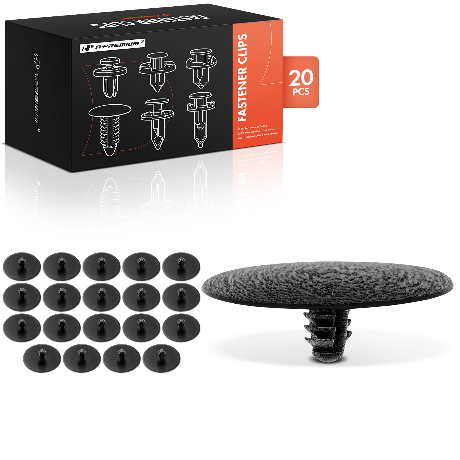 20 Pcs 6mm Nylon Hood Insulation Retainer Clip