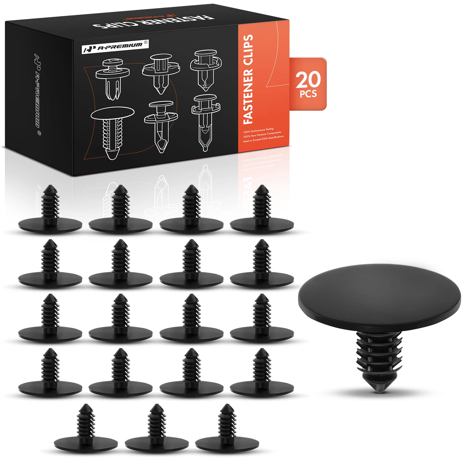 20 Pcs 7.1mm Nylon Hood Insulation Retainer Clip